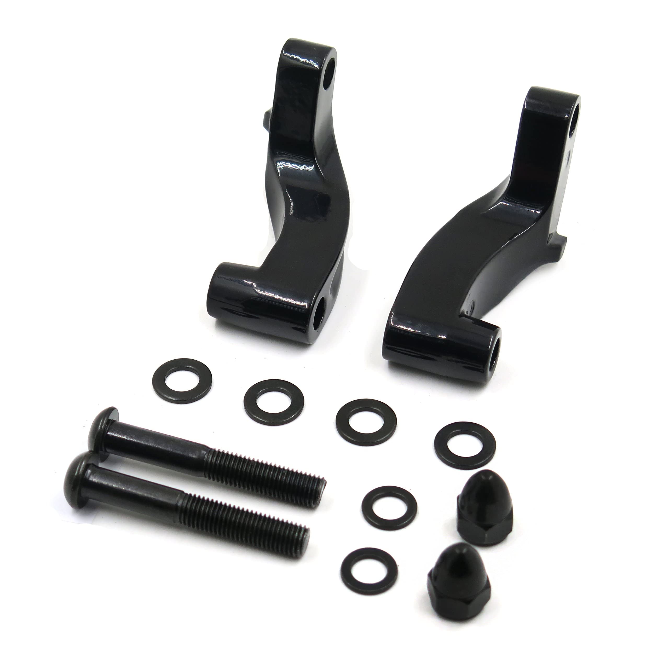 Smt- Black Aluminum Alloy Mirrors Mount Adapter Compatible With Harley Fat Bob Softail Dyna Cvo Softail Low Rider Motorcycle [P/