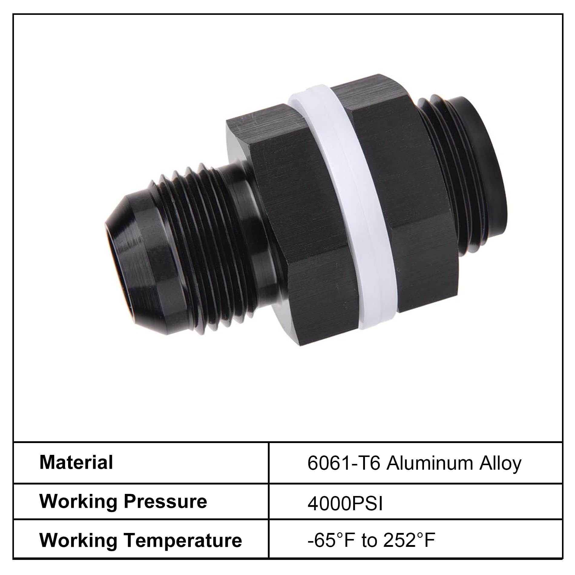 Evil Energy Male 16An Bulkhead Fuel Cell Fitting Adapter Aluminum Straight