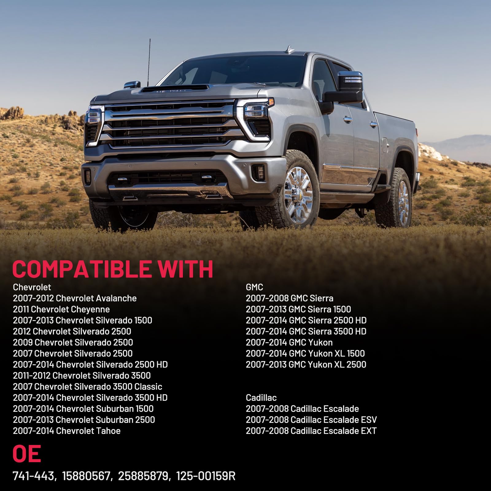 BDFHYK 741-443 Power Window Regulator with Motor Front Right for 2007-2008 Cadillac Escalade GMC Sierra Yukon X 2007-2012 Chevy