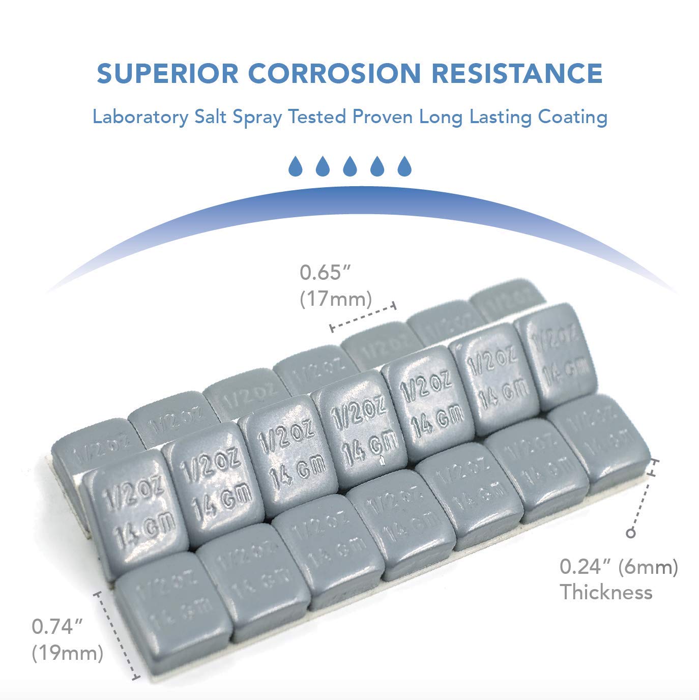 Ckauto 4 Boxes, 504 Pcs 1/2Oz, 0.5Oz, Grey, Adhesive Stick On Wheel Weights, 63 Oz/Box, Us Quality