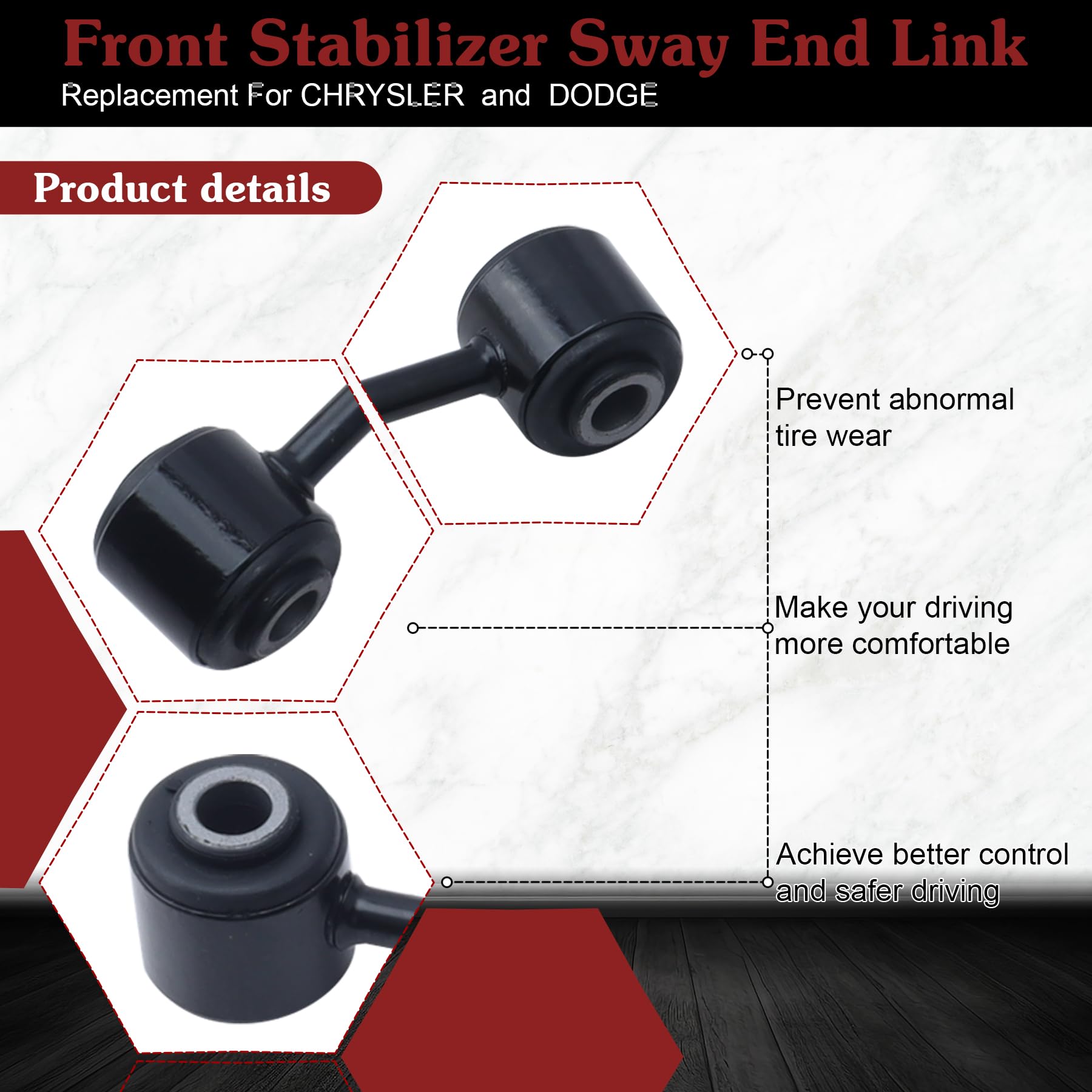 Stiueoav K7470 Sway Bar Link - Rear Stabilizer End Link Compatible With 2005-2019 300?2004-2008 Pacifica?2006-2019 Challenger?20