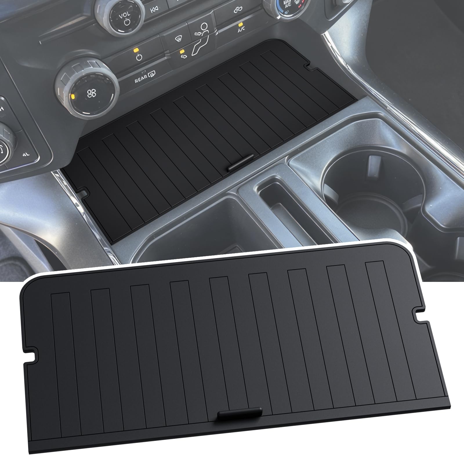 Center Console Compartment Cover Organizer for Ford F150 Accessories 2021-2024 2025 & Lightning XLT 2022 2023 2024 Middle Consol
