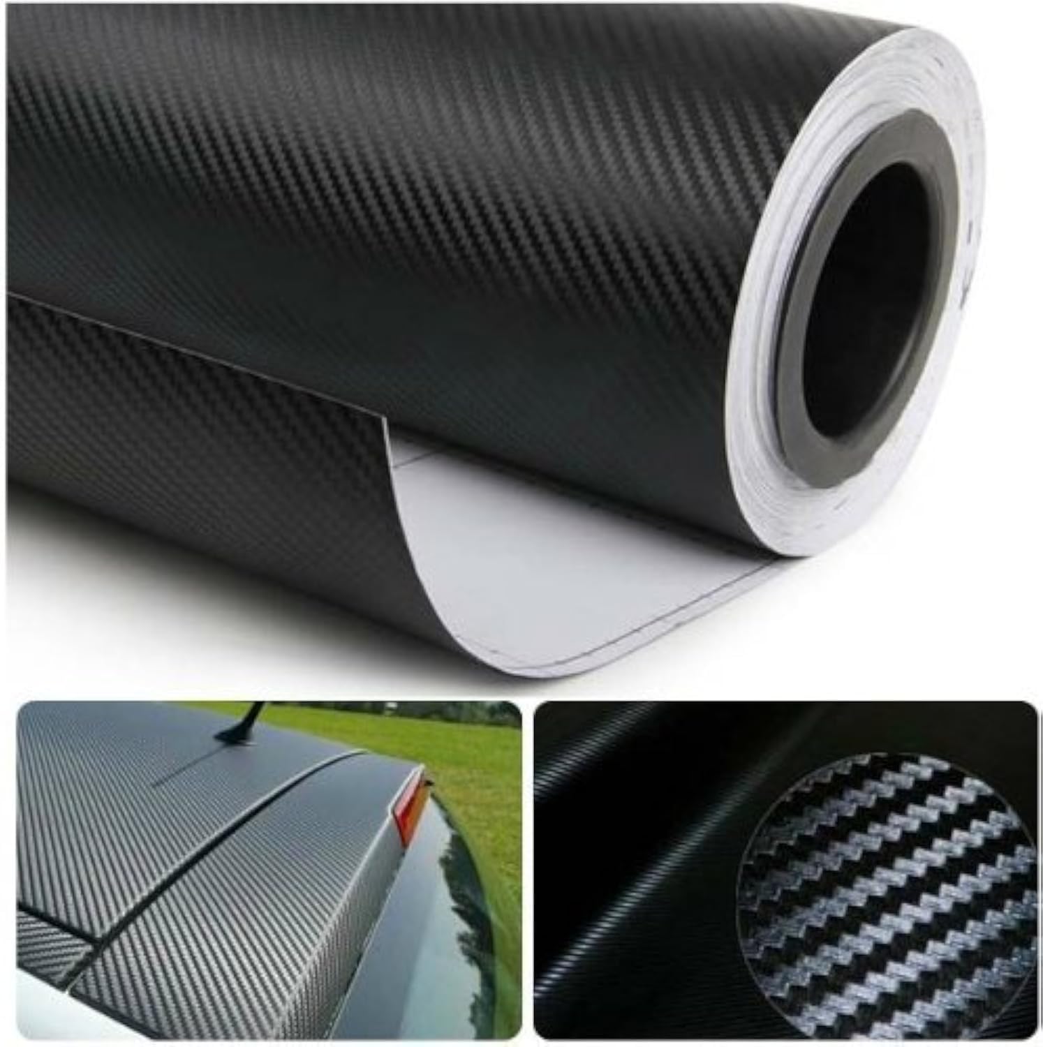 Diyah 3D Black Carbon Fiber Film Twill Weave Vinyl Sheet Roll Wrap Diy Decals 12'' X 60'' (1Ft X 5Ft)