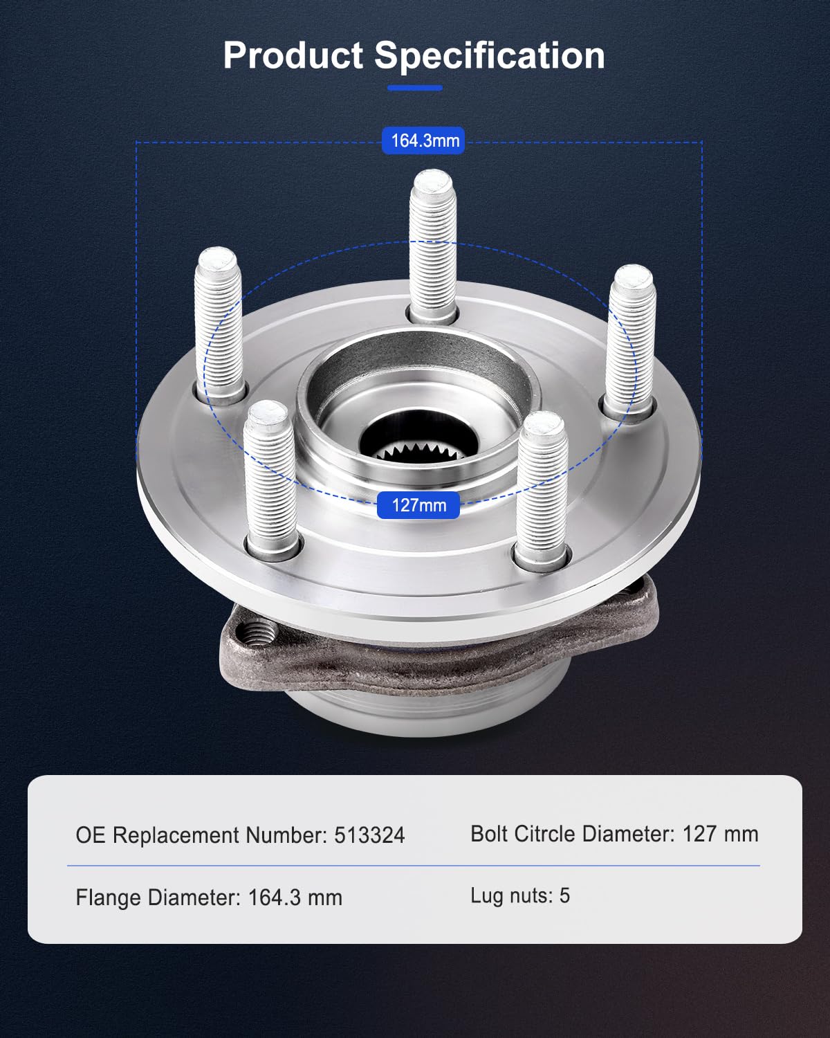 ECCPP Replacement For Wheel Bearing and Hub Assembly For Dodge For Durango For Jeep Grand For Cherokee Wheel Hub Bearing (513324