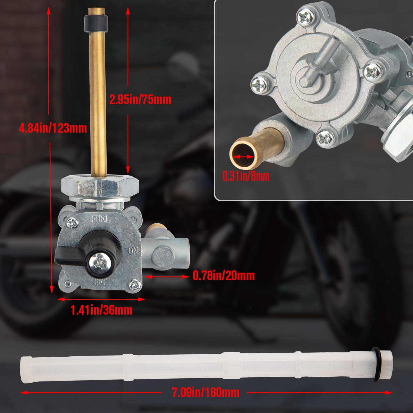 VT750C Fuel Petcock Valve Gas Tank Switch for Honda Shadow Aero VT750CA VT750C2 VT750C2F 2007-2009 replace 16950-MEG-023 by TOPE