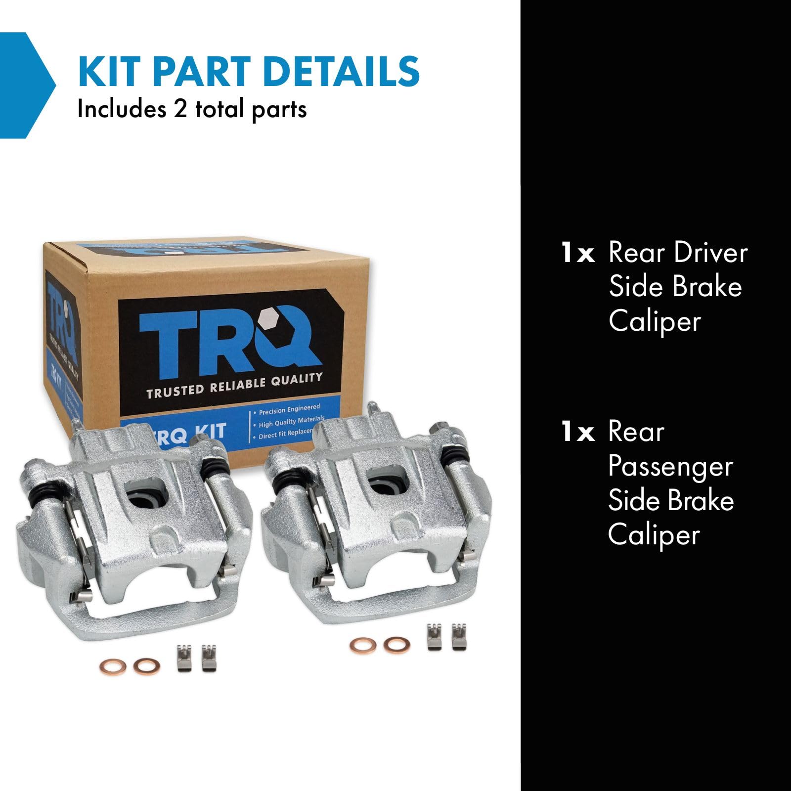 Trq Rear Brake Caliper Set Compatible With 2004-2006 Lexus Rx330 2007-2009 Rx350 2006-2008 Rx400H 2006-2007 Toyota Highlander