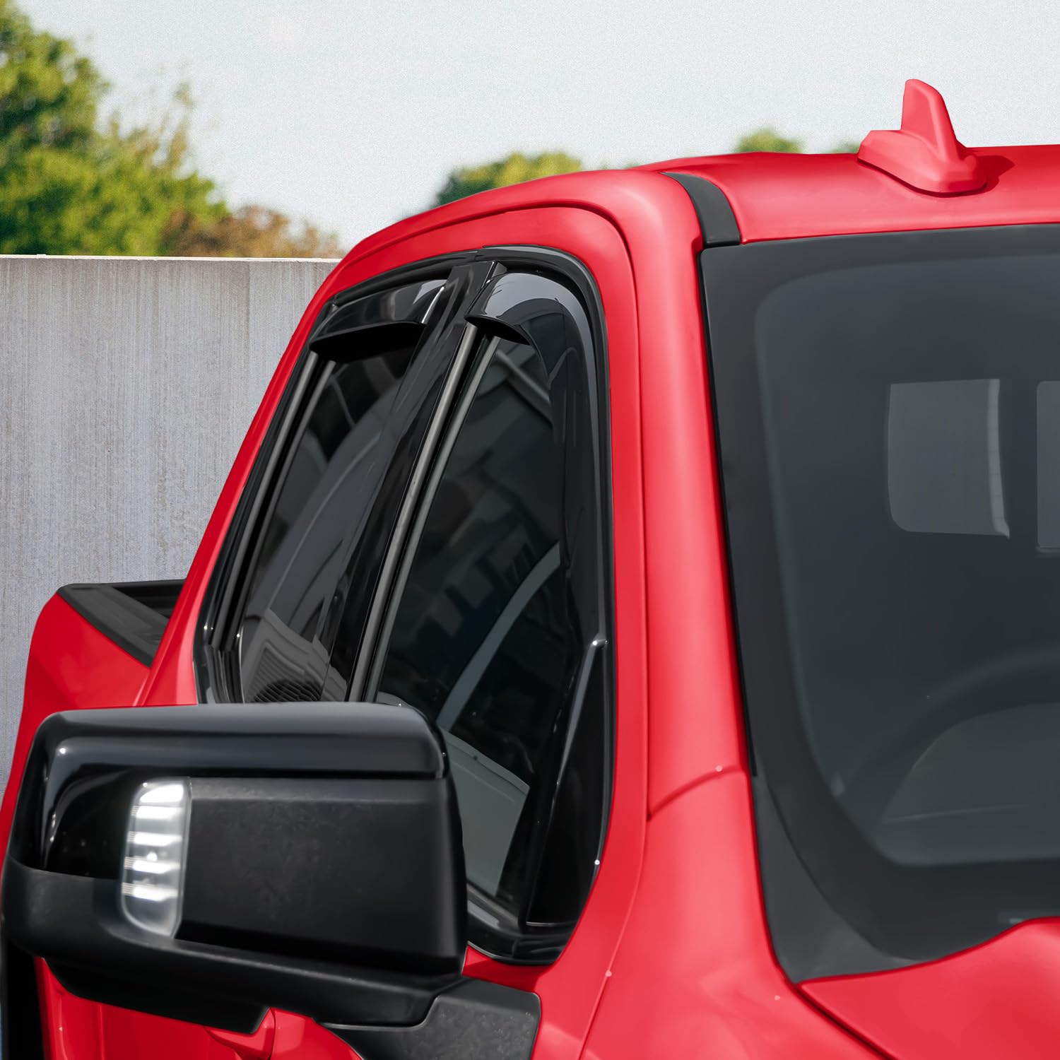 Voron Glass In-Channel Extra Durable Rain Guards For Trucks Gmc Sierra 1500 2019-2025 Crew Cab, Window Deflectors, Vent Window V
