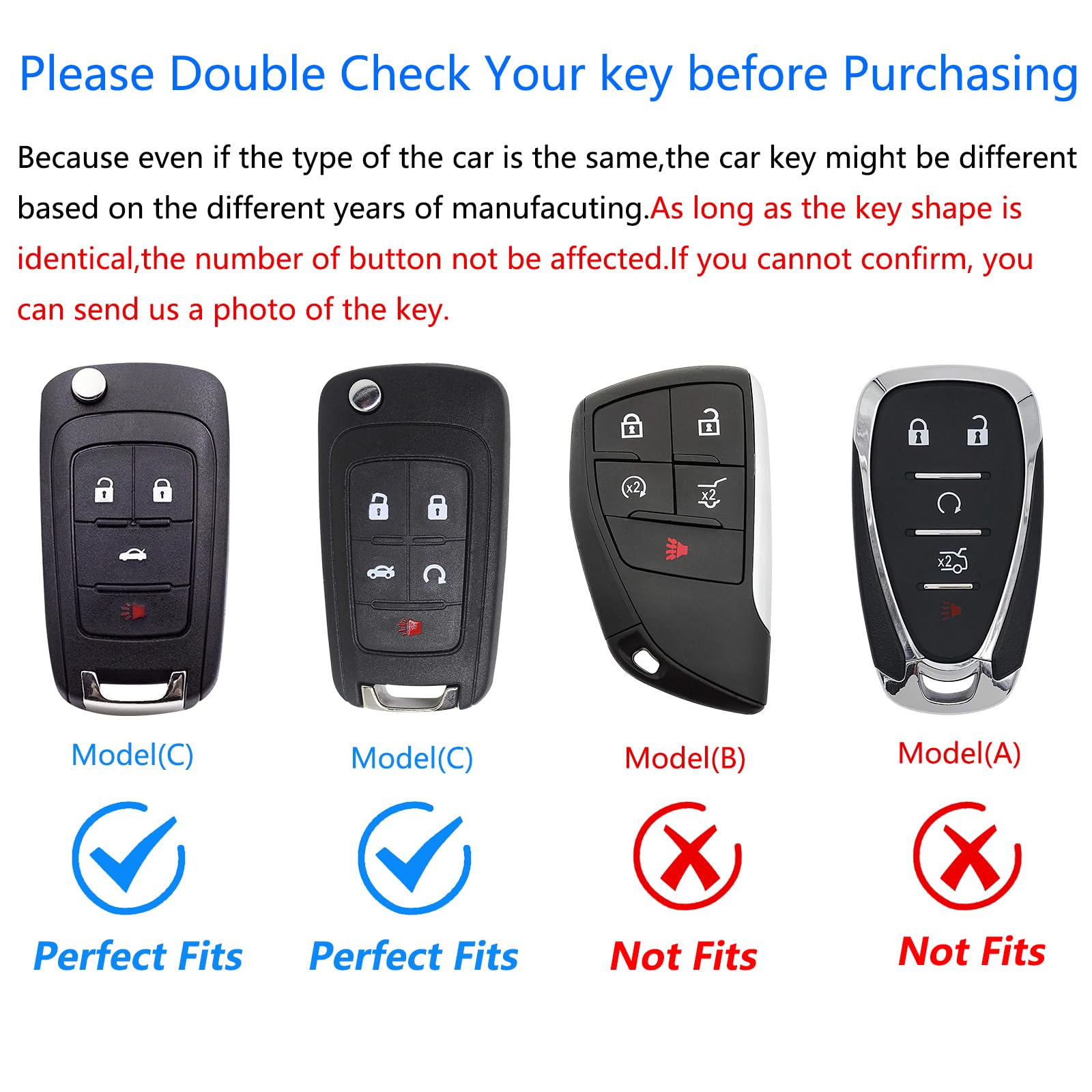 Ocezbiis for Chevy Key Fob Cover,Keychain,Zinc Alloy Protection Car Key Case for Equinox Camaro Cruze Malibu Sonic Volt Park Imp