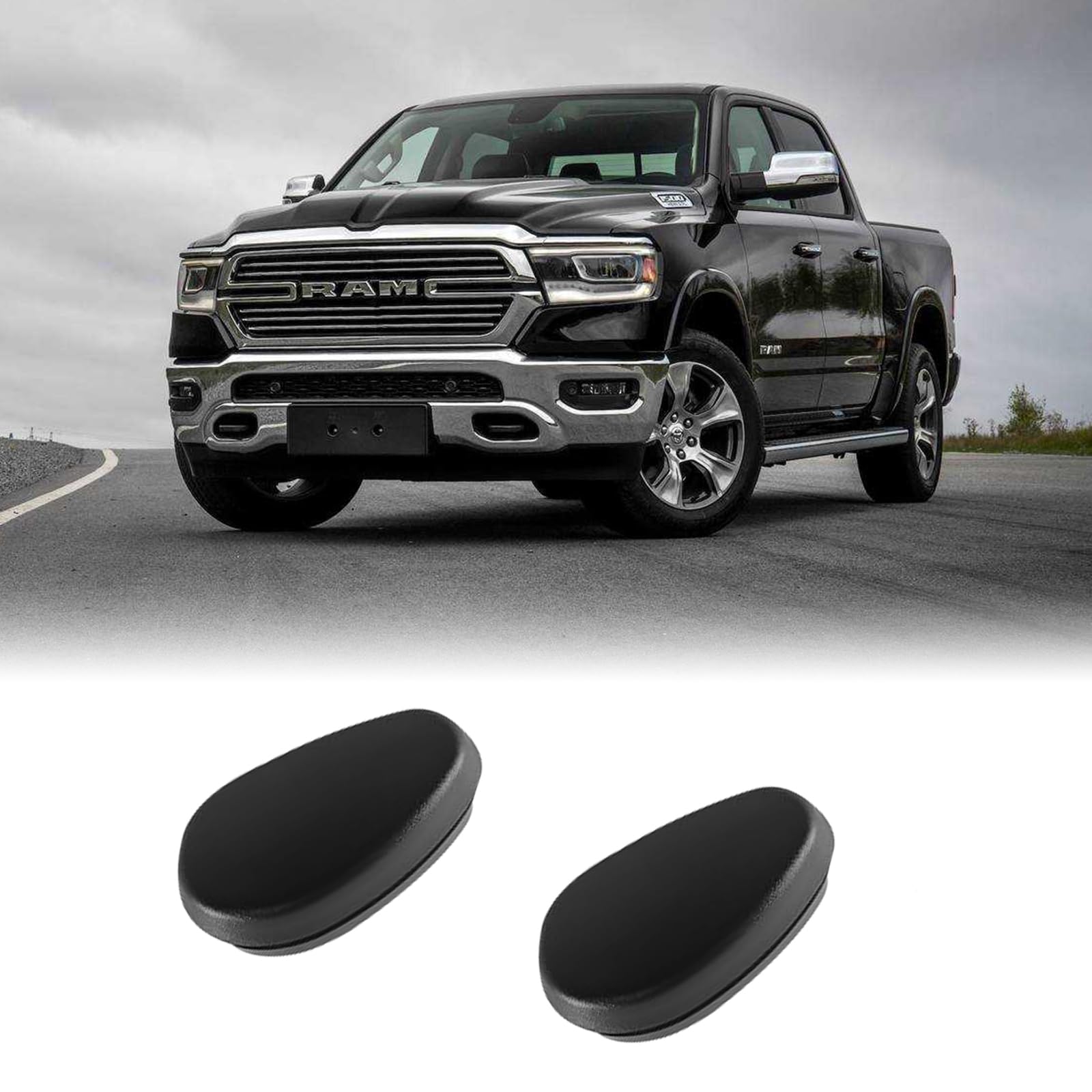 LitMiRaCle Running Board End Caps for 2013-2022 Dodge Ram 1500 Crew Cab, Side Steps Bars End Caps Cover Set Compatible with 2013