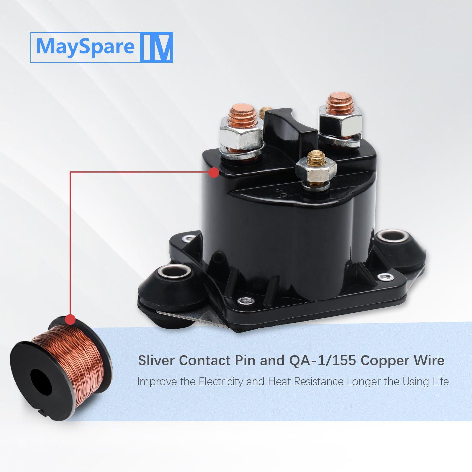MaySpare Starter Solenoid Relay Compatible with Mercury Force Marine 340 50 75 90 120,Replace 89-817109A1 89-817109A2 89-817109A