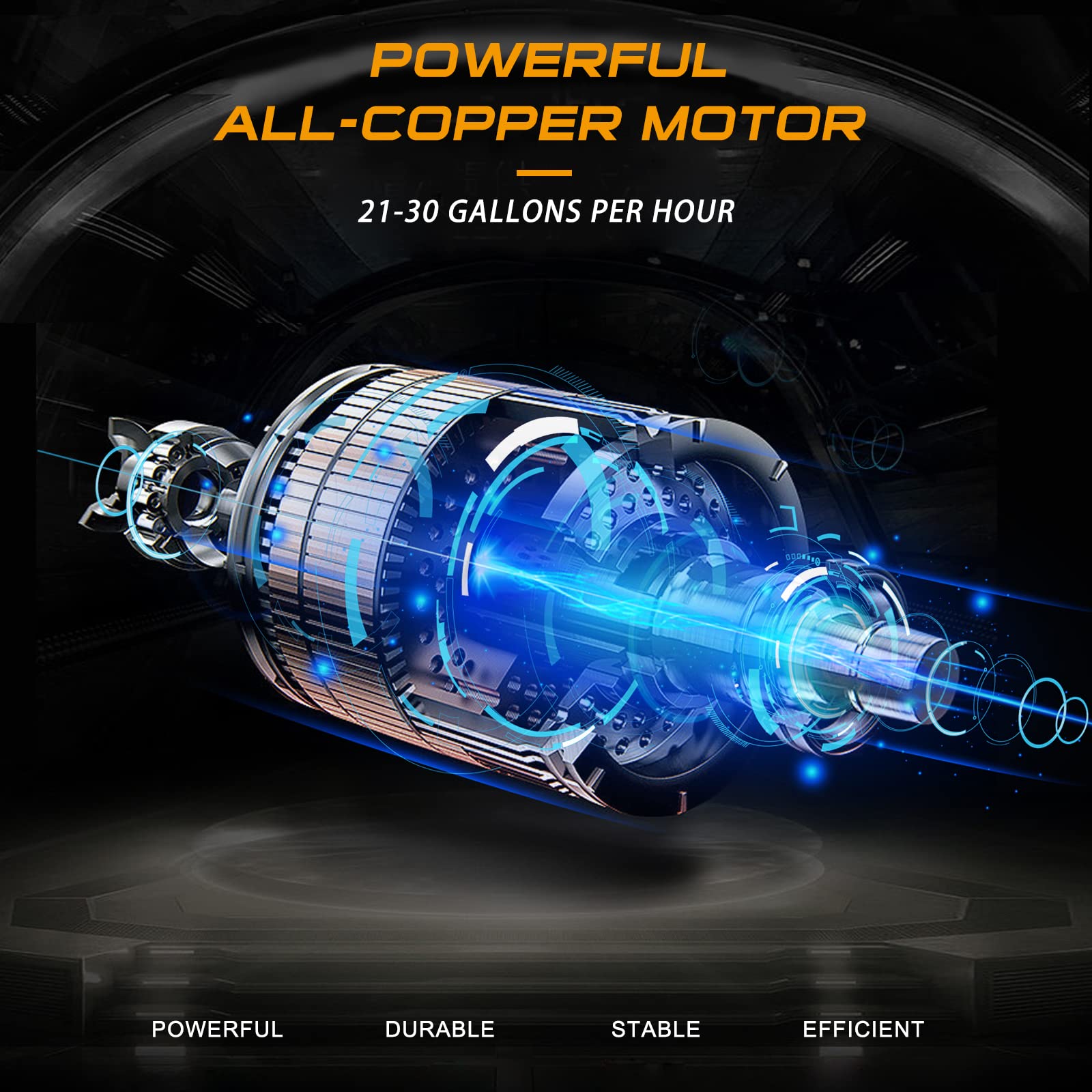 Fuel Transfer Pump 12V, Moves Up To 30 Gallons Of Gas Or Diesel Per Hour, With Patented Pulley Lead Pipe, Great For Vehicles, Bo