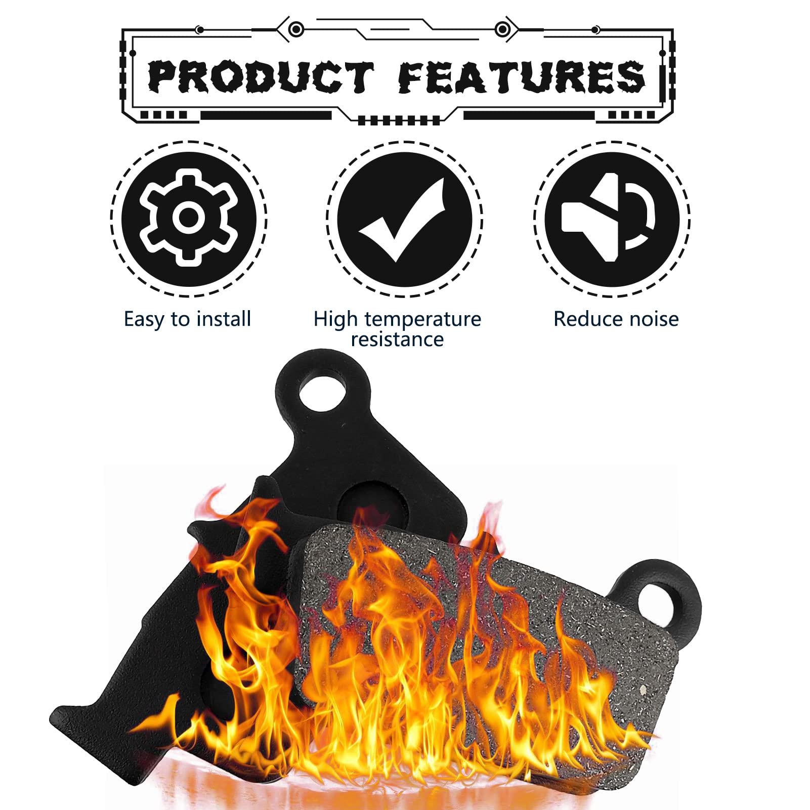 LOCOPOW Brake Pads for Kawasaki kx250F kx450F klx450r 2004-2022 Yamaha yz125 yz250 yz250f yz450f 2003-2007 wr250f wr450f wr250r