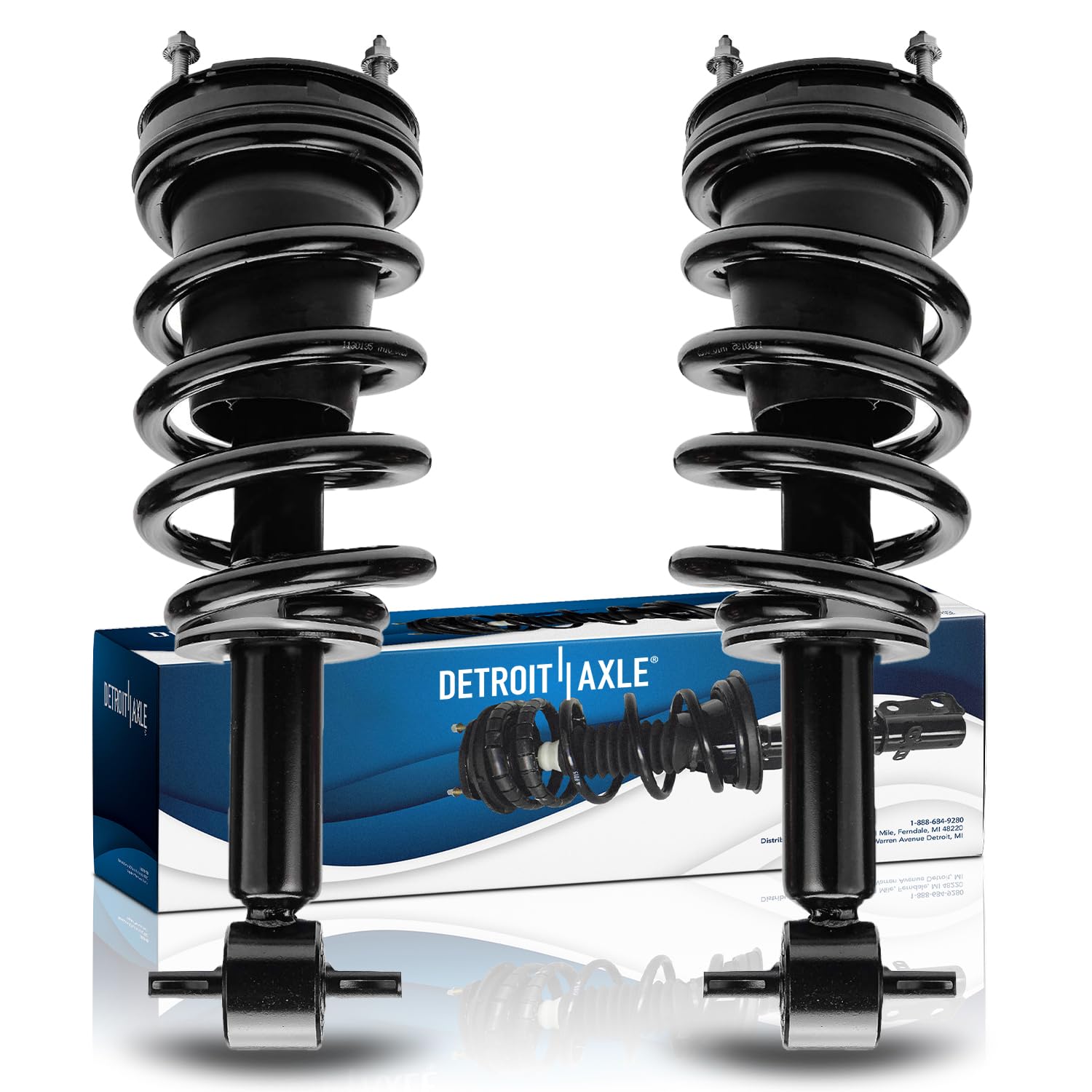 Detroit Axle - 2 Front Struts For 2007-2013 Chevy Gmc Silverado Sierra 1500 [Exc. Electronic Suspension] Complete Struts W/Coil