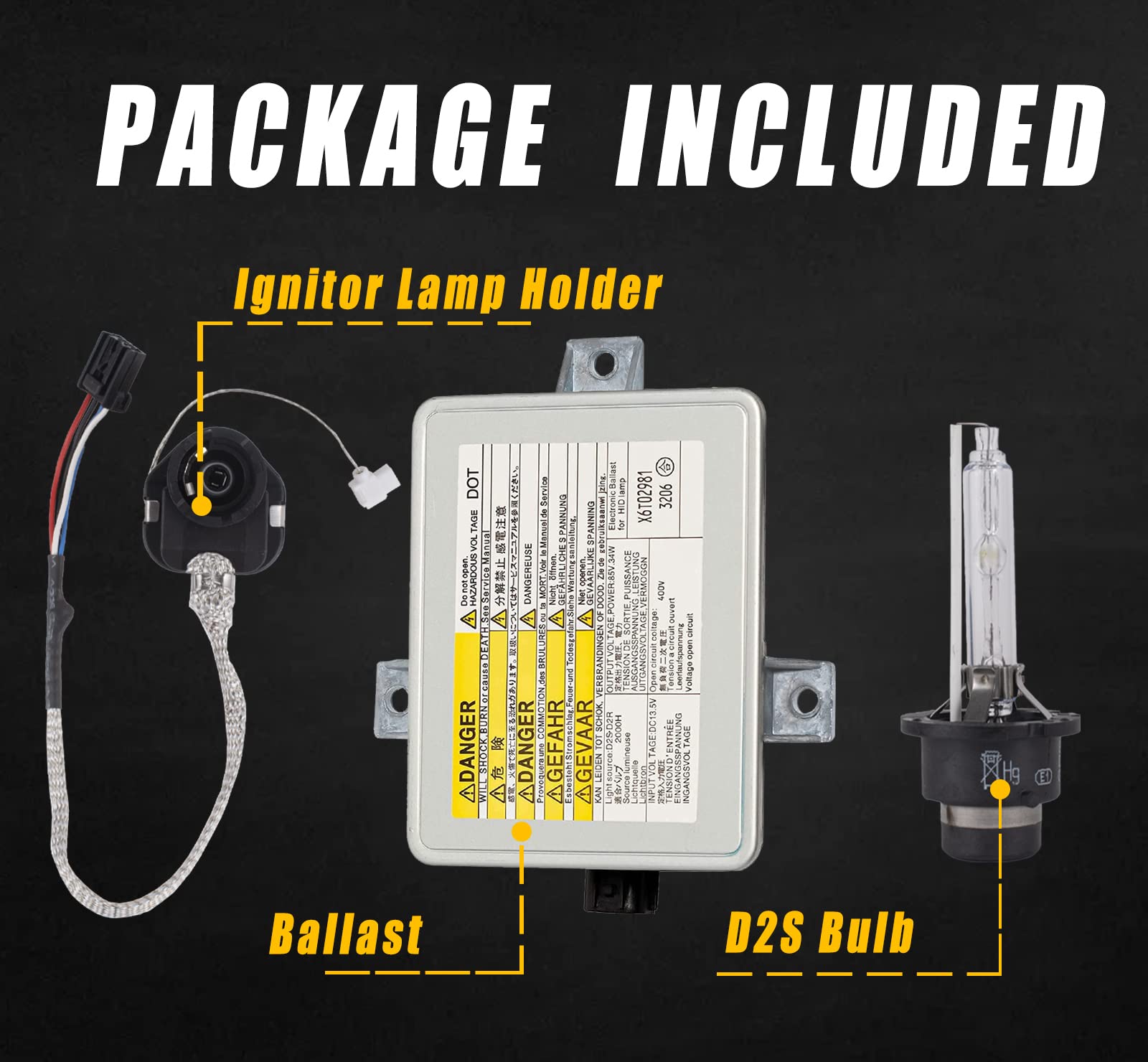 Boine Xenon Hid Headlight Ballast With Igniter, D2S Bulb Assembly Module Compatible With 2002-2005 Acura Tl/Tsx/Tl Type-S, 04-06