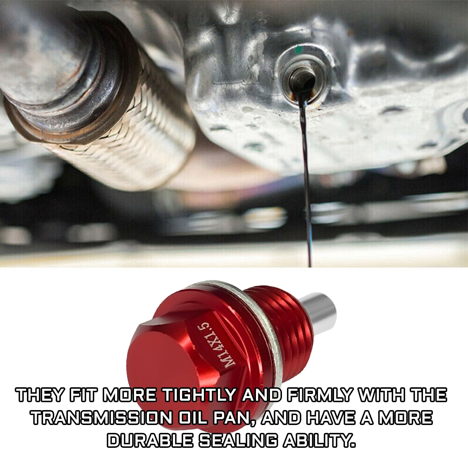 HHirificing M14  1.5 Car Magnetic Oil Drain Plug Removal Tool, Aluminum Alloy Oil Pan Sump Drain Nut Bolt Screw Repair Kit for M