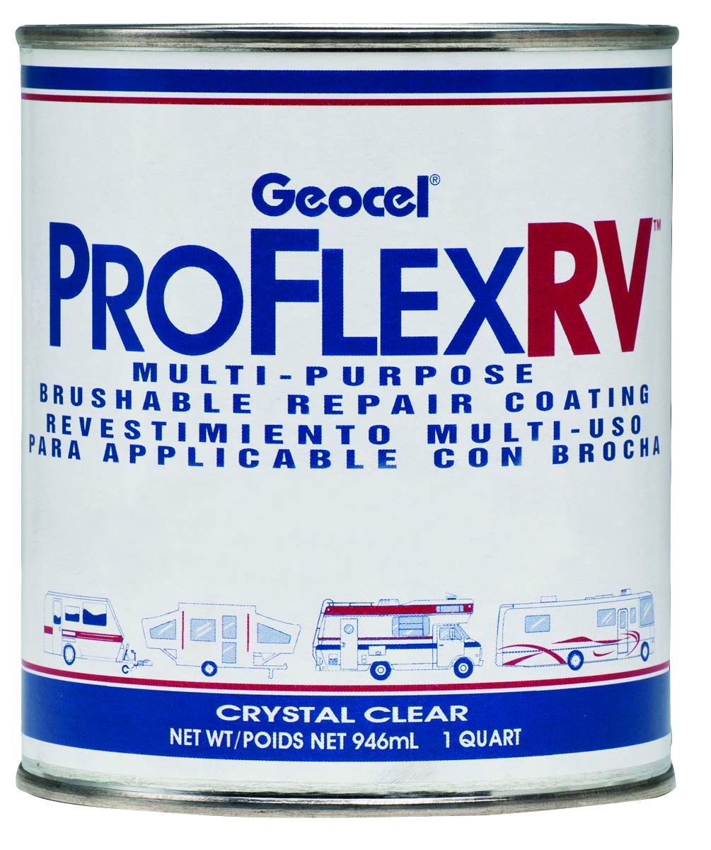 Geocel Proflex RV MultiPurpose Rubber Repair Coating, Standard, Clear, Industrial, 12.7x13.97x12.7 cm, 4.88x4.25x4.25 inches, W