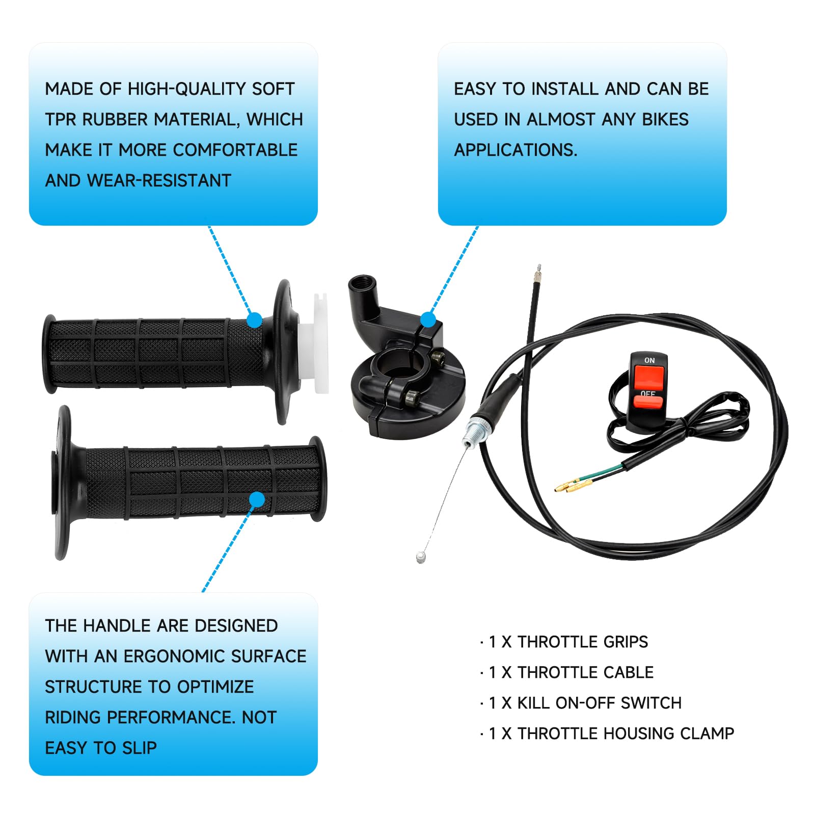 Hiaors 7/8'' 22Mm Twist Throttle Cable Handle Kit For Predator 196Cc 212Cc 6.5Hp Coleman Ct200U Ct200U-Ex Bt200X Baja Warrior Mb