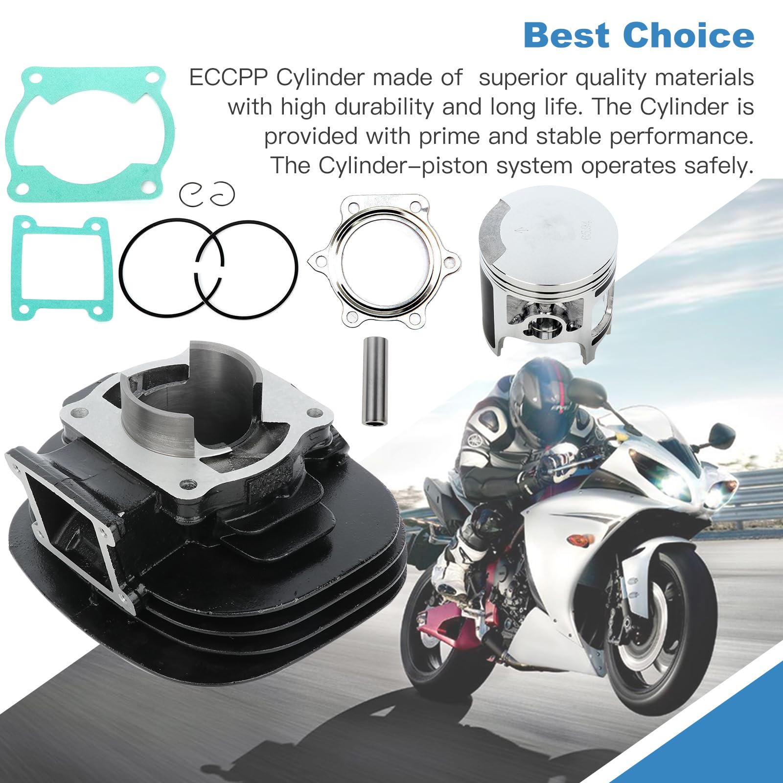 Eccpp New Cylinder Piston Ring Gasket For 1988-2006 For Yamaha Blaster 200 Yfs 200 Compatible Fit For Cylinder Piston Gasket Top End Kit