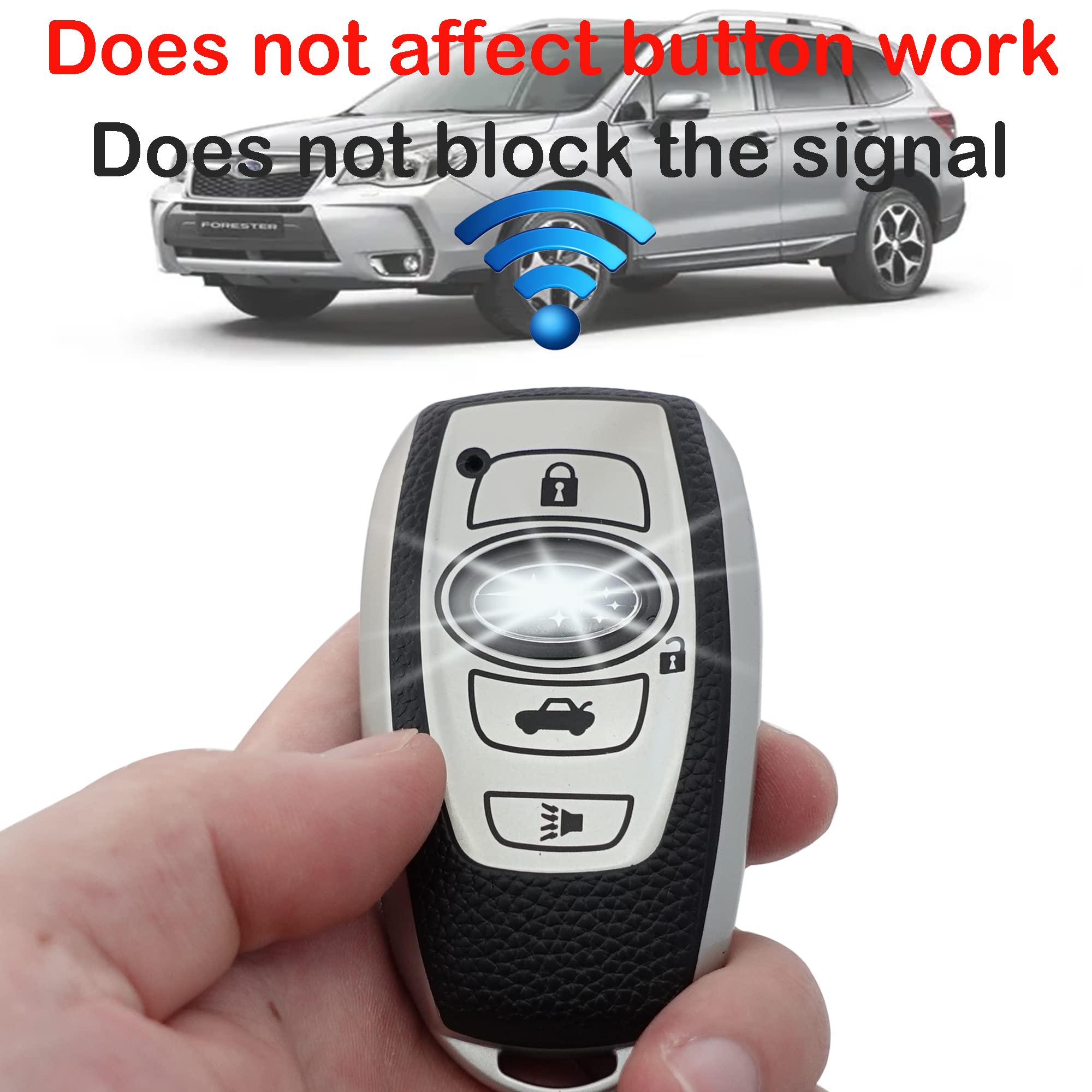 Kirsnda For Subaru Key Fob Cover Case With Keychain,Texture Soft Tpu Key Case/Skin,4-Buttons Fit Brz Legacy Outback Ascent Crosstrek Forester Wrx Remote Key Vehicle Accessories(Blue)