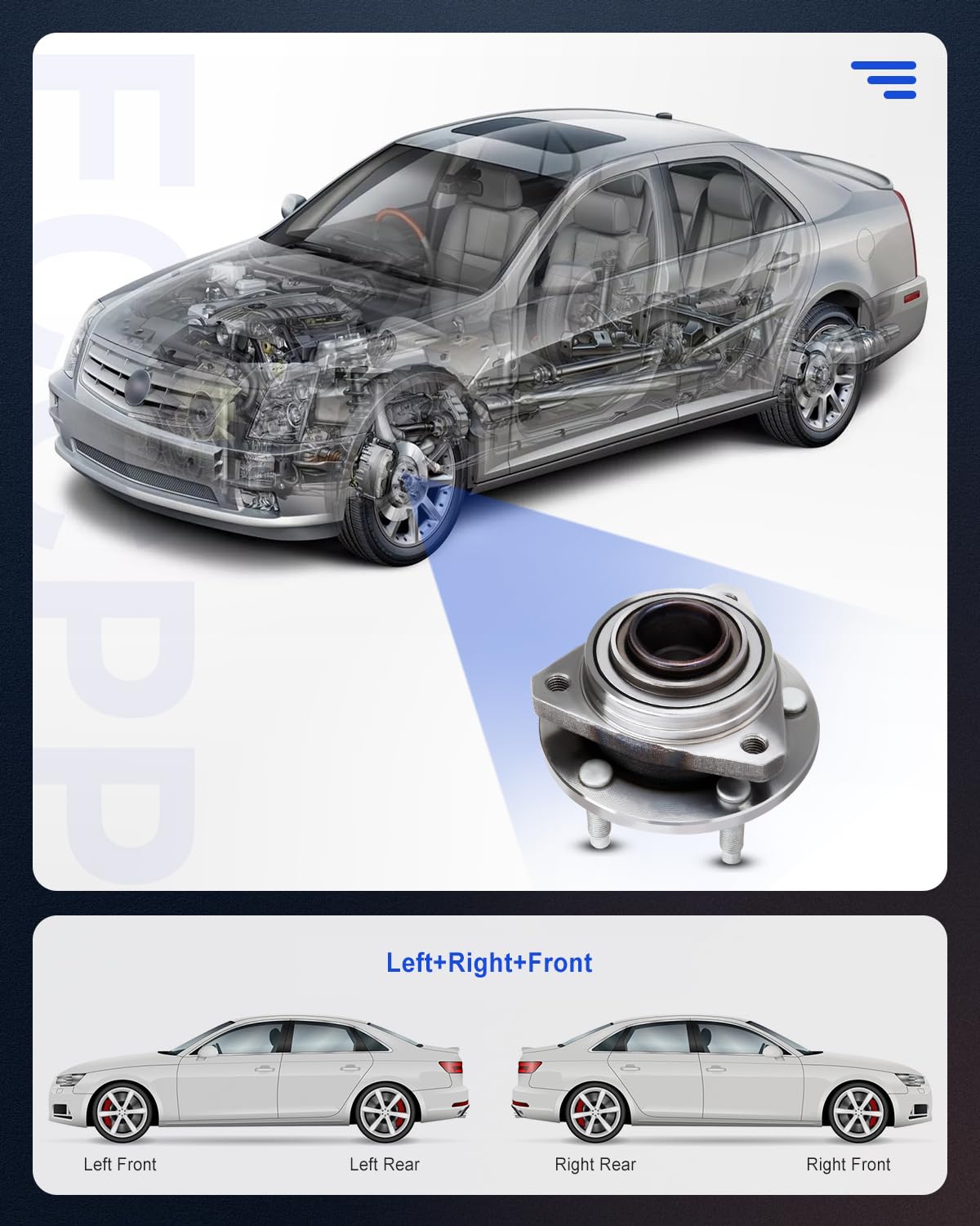 ECCPP Replacement For Wheel Bearing and Hub Assembly For Chevrolet For Malibu 2004-2009 For Pontiac G6 2005-2009 For Saturn Aura