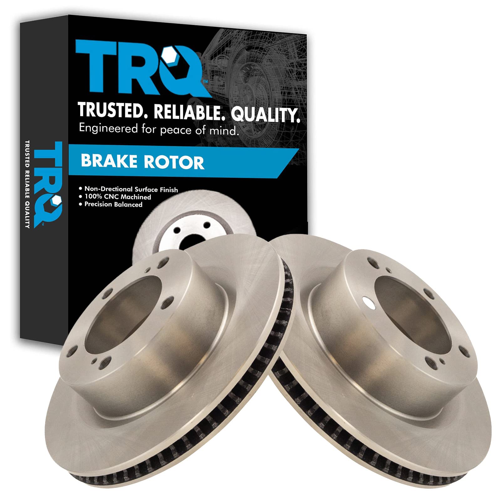 Trq Front Brake Rotors Set Vented Compatible With 2008-2015 Lexus Lx570 2008-2015 Toyota Land Cruiser