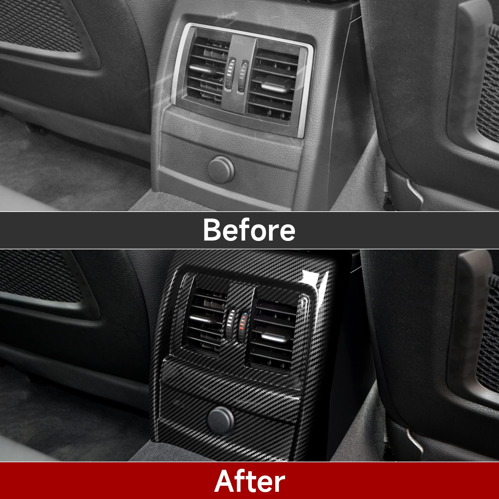 Car Rear Row Ac Frame Cover Sticker Carbon Style Abs Decal Trim Fits For Bmw F30 F31 F34 3Gt F32 F33 F36 Accessories