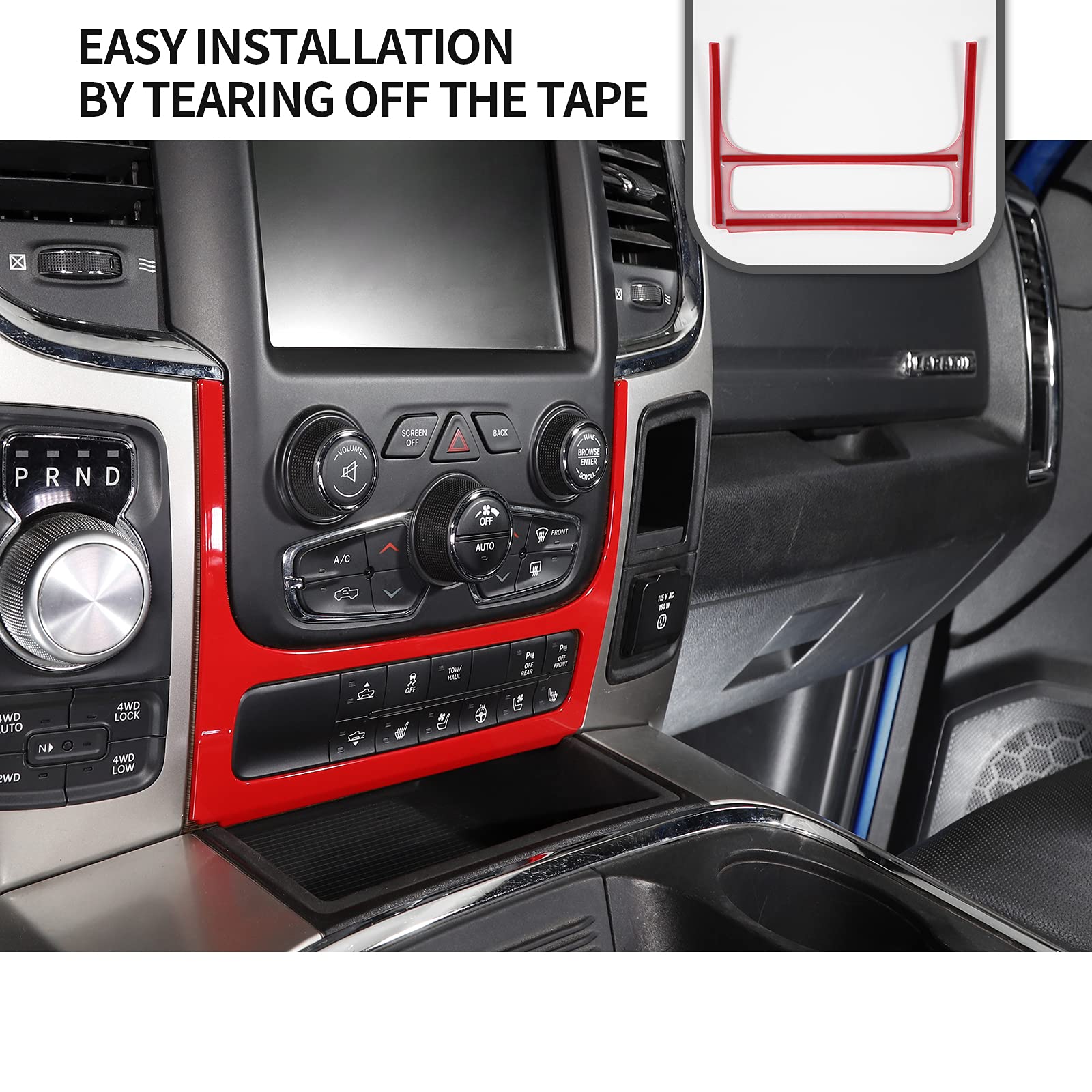 Rt-Tcz For Ram Dash Switch Panel Trim Cover Bezel For Dodge Ram 2012-2017 Red Interior Accessories