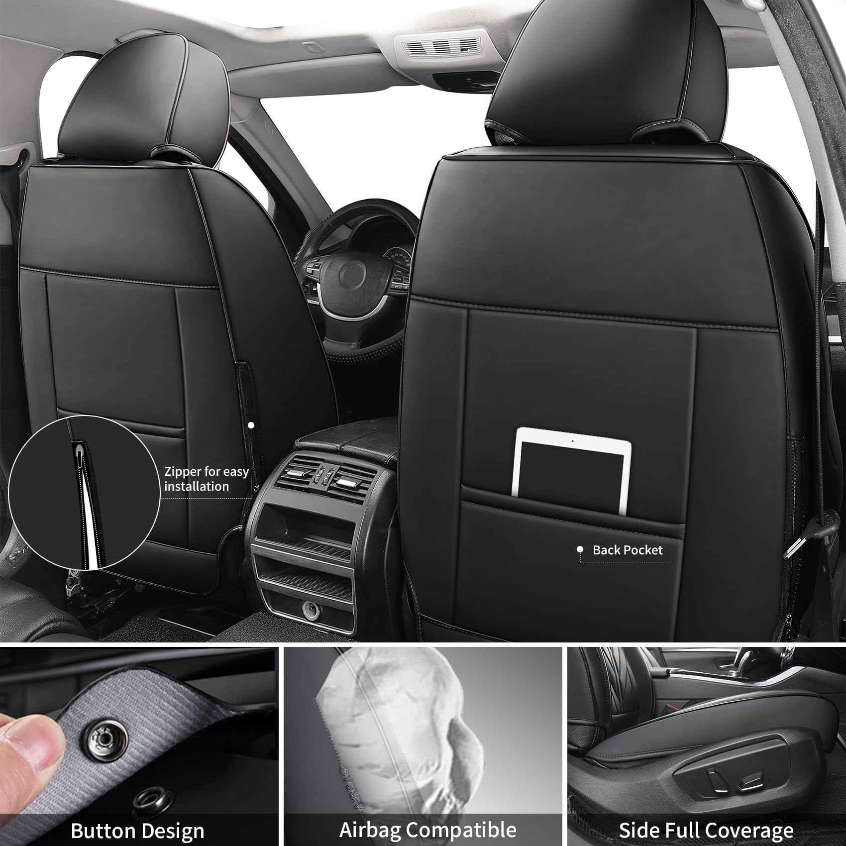 Tomatoman Front Seat Covers Compatible with Hyundai Tucson Nissan Altima Sentra Maxima Rogue Versa Honda Insight Accord Hrv Odys