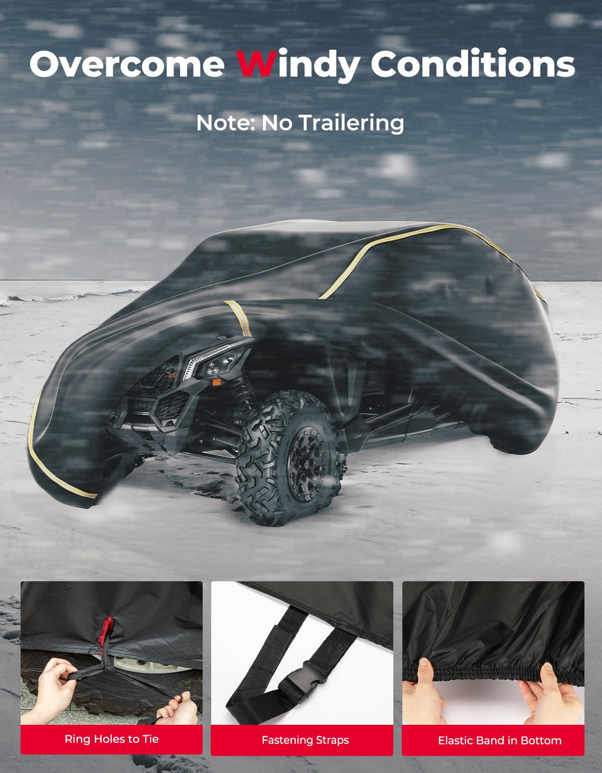 Kemimoto X3 Max Cover 4 Seater, Waterproof Oxford Cloth Long Lasting Keep Clean Cab Enclosure Utv Cover, 177''  73''  63'' Large