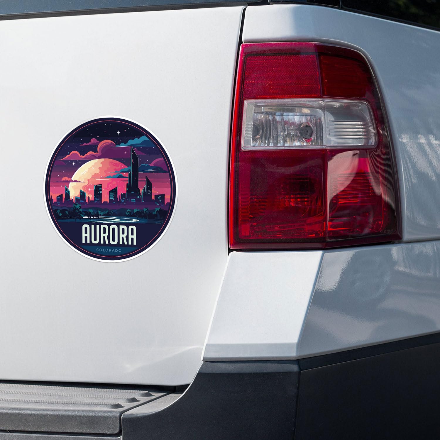 Aurora City Sticker - Waterproof Vinyl Decal for Car Bumper, Laptop, Water Bottle, Wall, and Window, Size - 3'' Longer Side