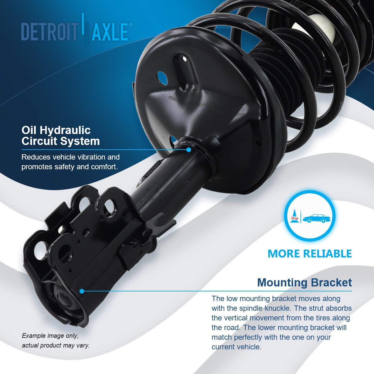Detroit Axle - Front Struts For 97-01 Toyota Camry 2.2L - [99-03 Solara 2.2L 2.4L] Complete 2 Struts W/Coil Spring 1998 1999 200