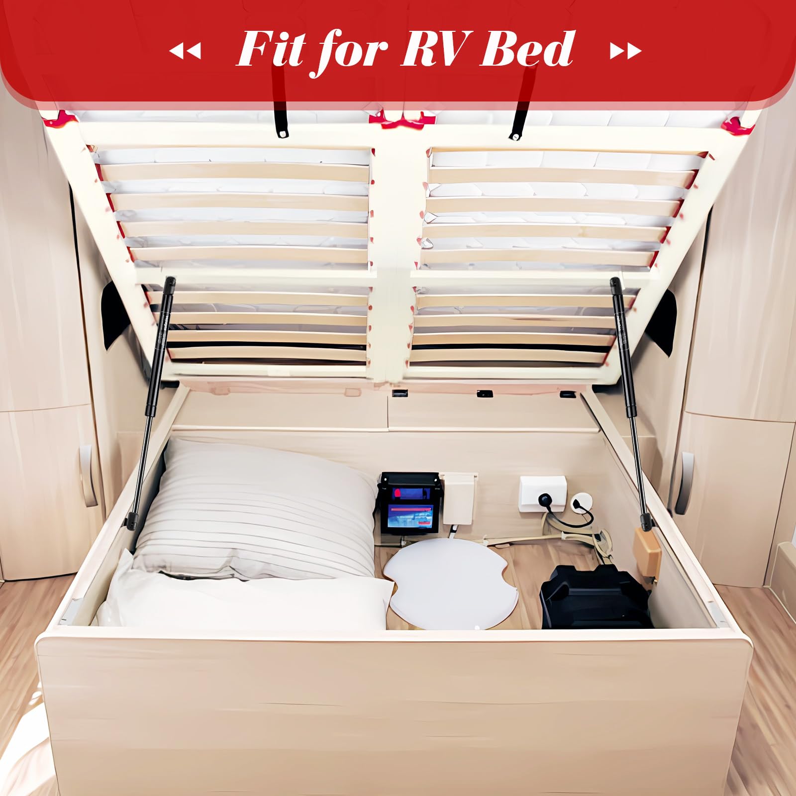 Vepagoo 24 Inch 20Lb/89N Gas Struts Shocks Lift Support Spring For Tonneau Cover Truck Pickup Bed Rv Door Replacement Sturt Se24