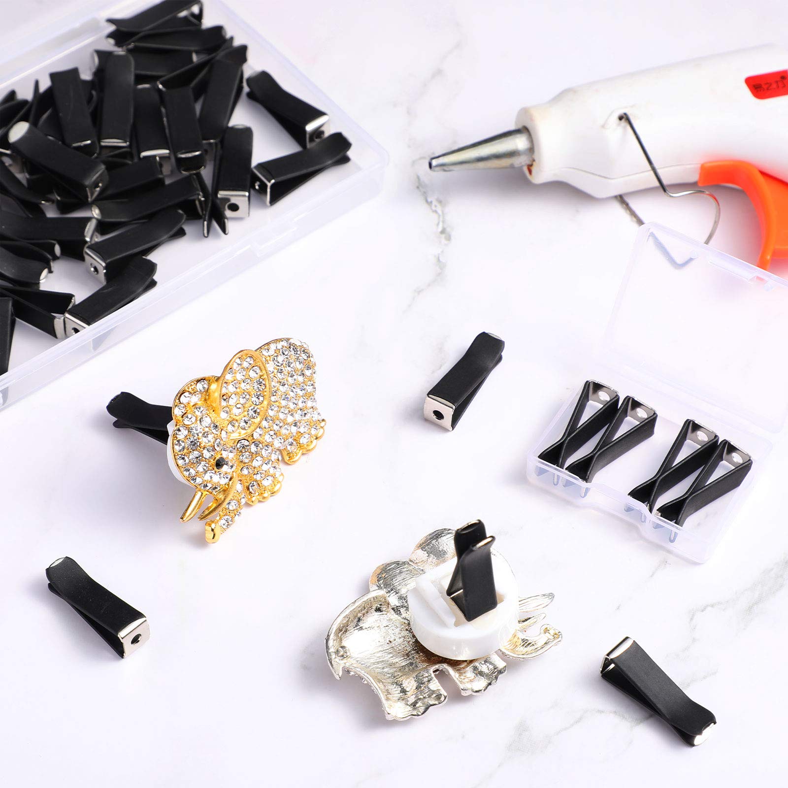 Frienda 60 Pieces Square Head Car Vent Clips Air Freshener Car Outlet Perfume Auto Air Conditioner Clips With 2 Storage Boxes Fo