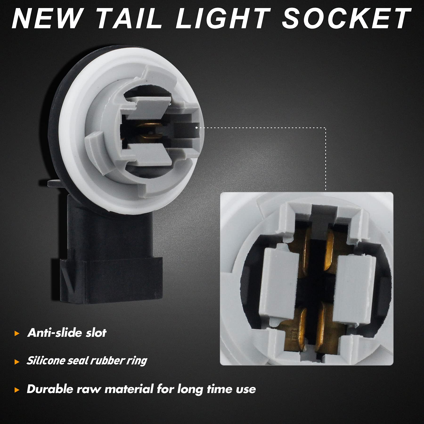 Hercoo Turn Signal Tail Light Socket Tail Lamp Lights Wiring Harness Plug Connectors Holder Compatible With Dodge Ram 1500 2009-