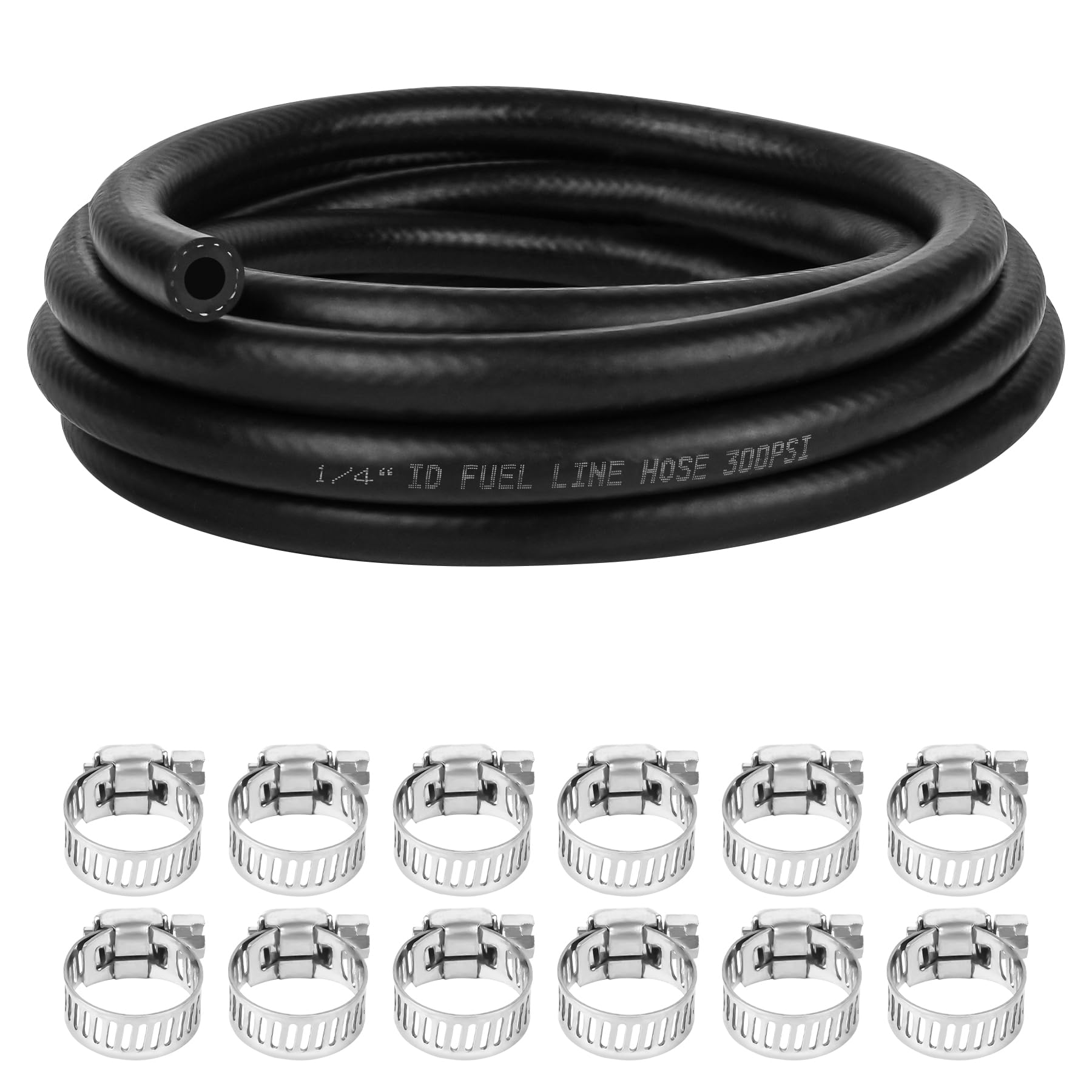 1/4 Inch (6Mm) Id Fuel Line Hose 10Ft Nbr Rubber Push Lock Hose High Pressure 300Psi For Automotive Fuel Systems Engines With 12