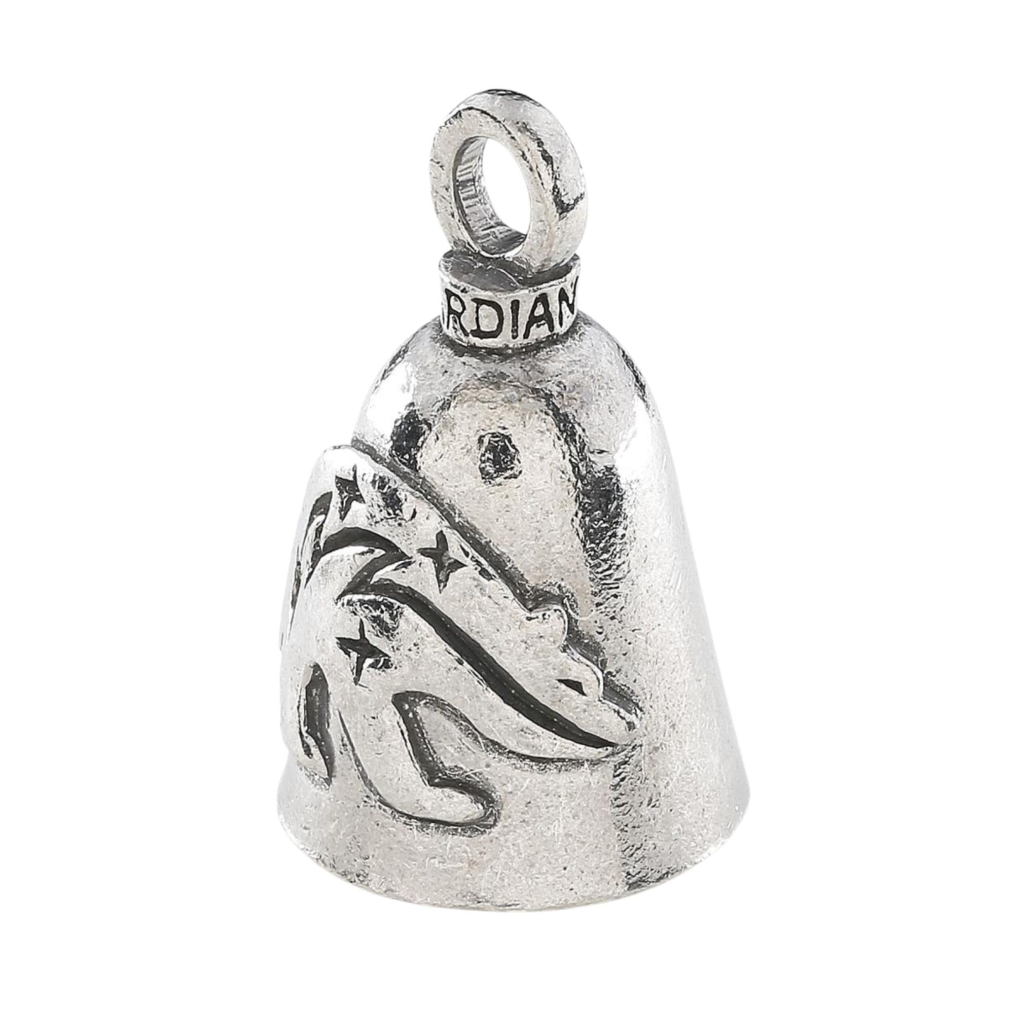 Guardian Bell Fetish Bear Good Luck Bell w/Keyring & Black Velvet Gift Bag | Motorcycle Bell | Lead-Free Pewter | Good Luck Gift