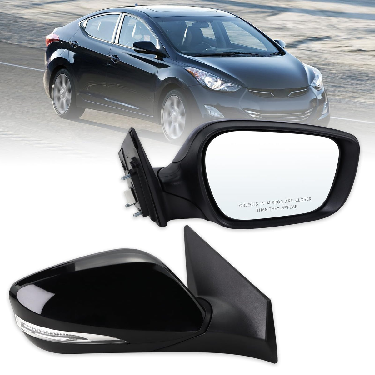 Lqito Right Passenger Side Door Mirror Compatible With 2011 2012 2013 Hyundai Elantra With Manual Folding Power Glass Heated Tur