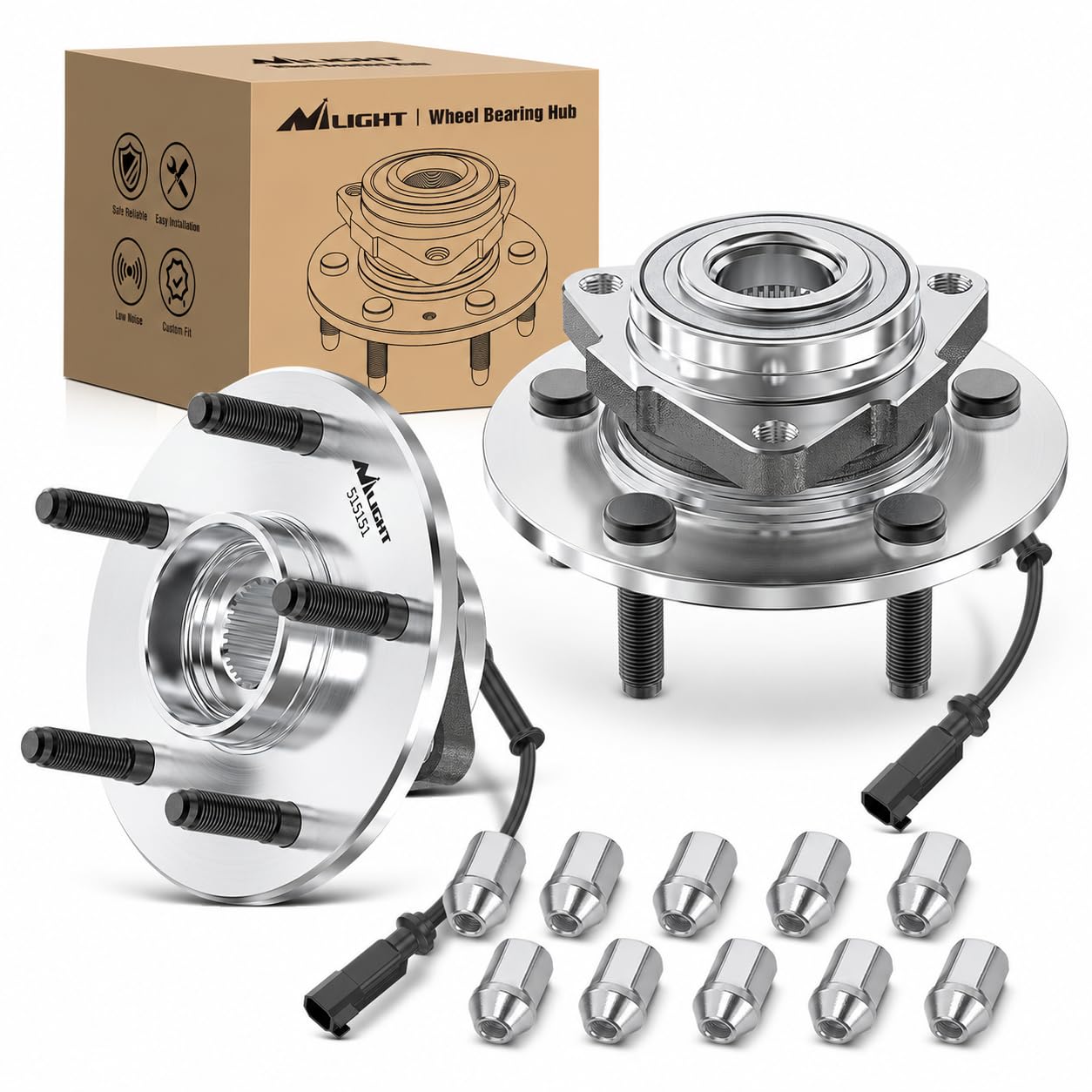 Nilight Front Wheel Bearing Hubs for Dodge Ram 1500 2012 2013 2014 2015 2017 2018 Classic 2019, Wheel Bearing and Hubs Assembly 