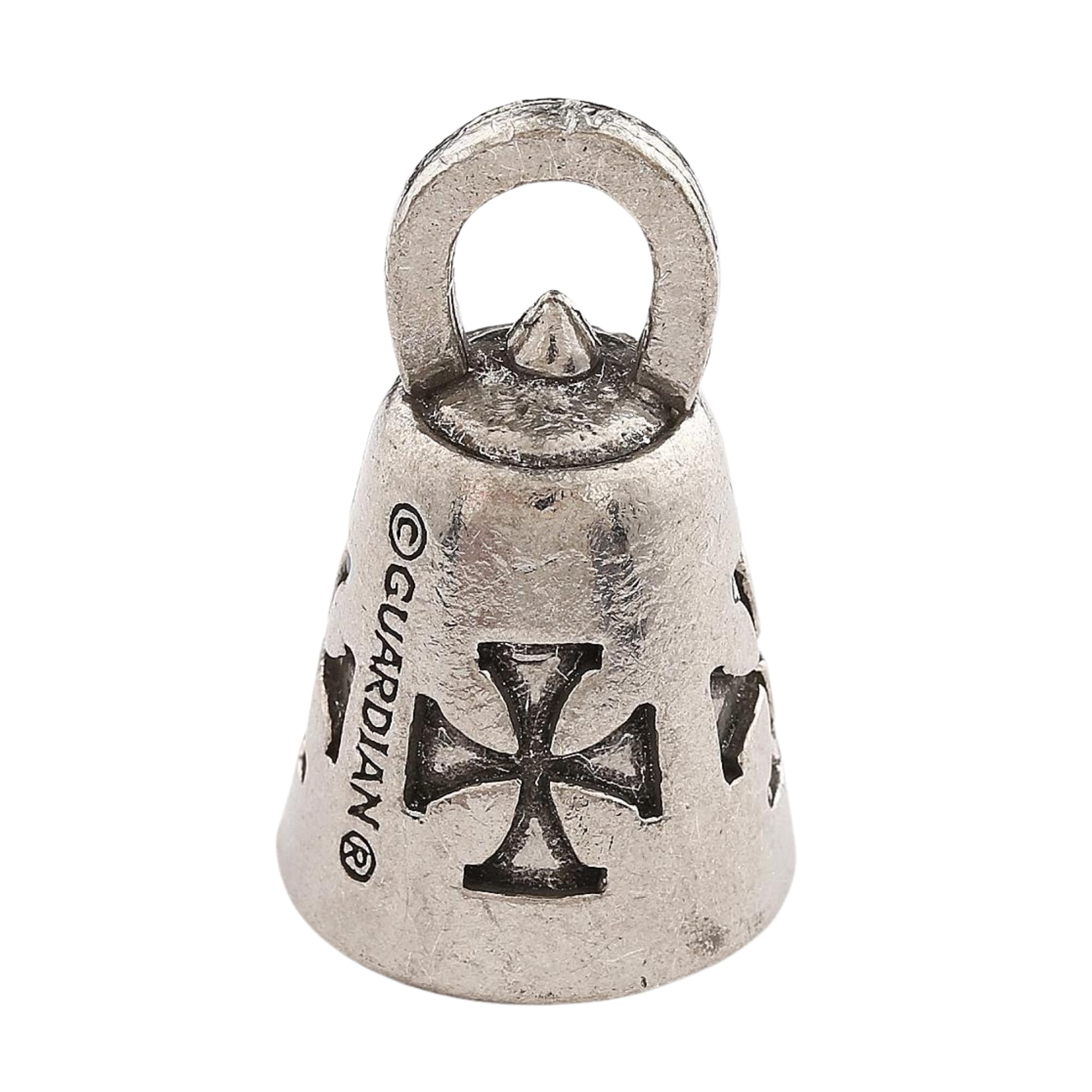 Guardian Bell Religious Good Luck Bell W/Keyring & Black Velvet Gift Bag | Motorcycle Bell | Lead-Free Pewter | Made In Usa