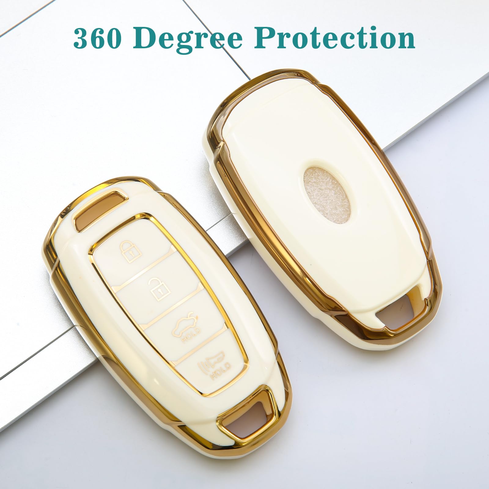 Keycov Key Fob Cover For Hyundai Accessories Keychain Keyshell Ring Case Compatible With Sel 2023 Palisade Elantra Gt Accent Kon