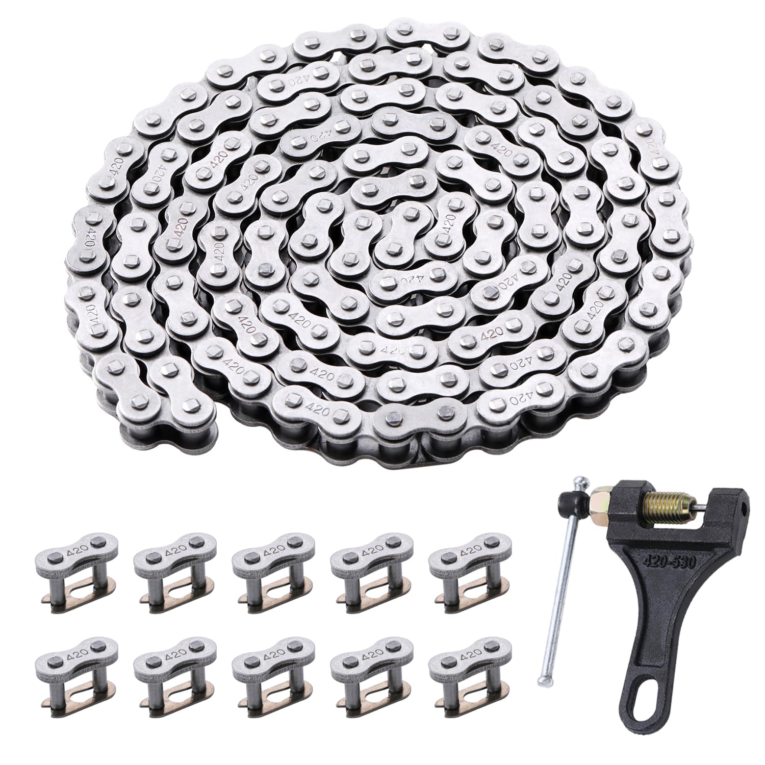 Kamier 420 Drive Roller Chain 102 Link Breaker For Crf50F Xr80R Kx65 Klx110 Ttr110 50Cc 70Cc 90Cc 110Cc 125Cc Ssr Taotao Coolste