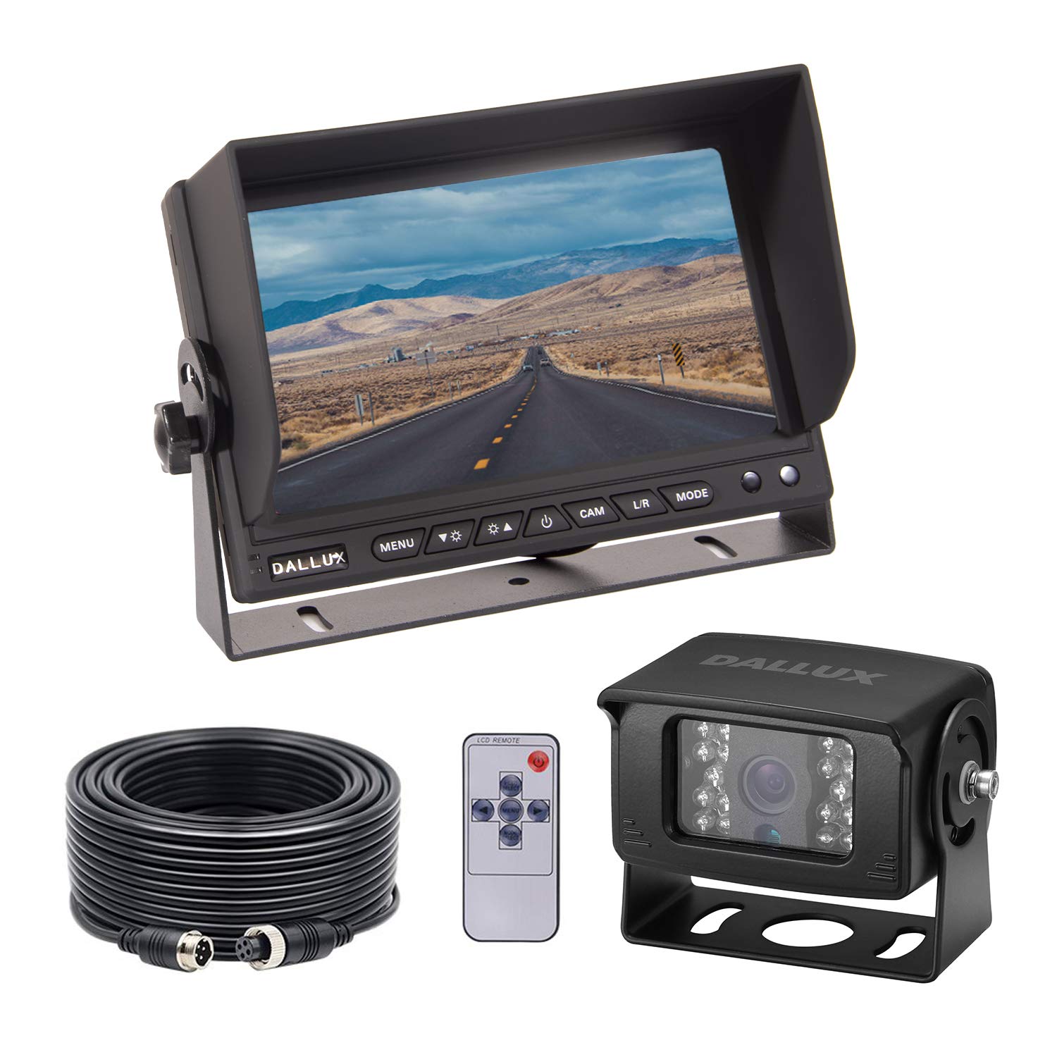 Heavy Duty Vehicle Truck Bus Backup Camera Kit,4 Pin Cab Cam With 7Inch Lcd Monitor Waterproof Night Vision Rear View Camera+66F