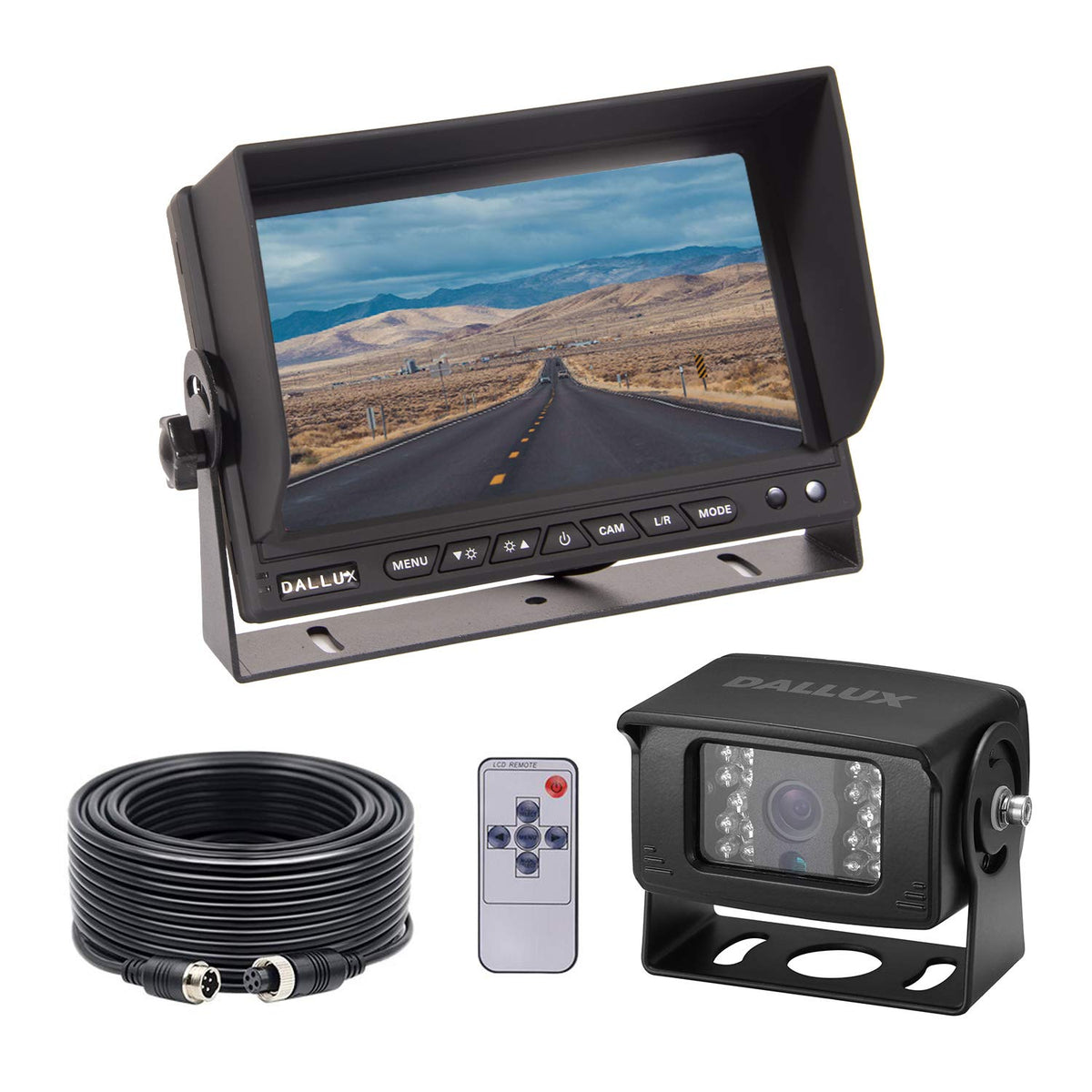 Heavy Duty Vehicle Truck Bus Backup Camera Kit,4 Pin Cab Cam With 7Inch Lcd Monitor Waterproof Night Vision Rear View Camera+66F