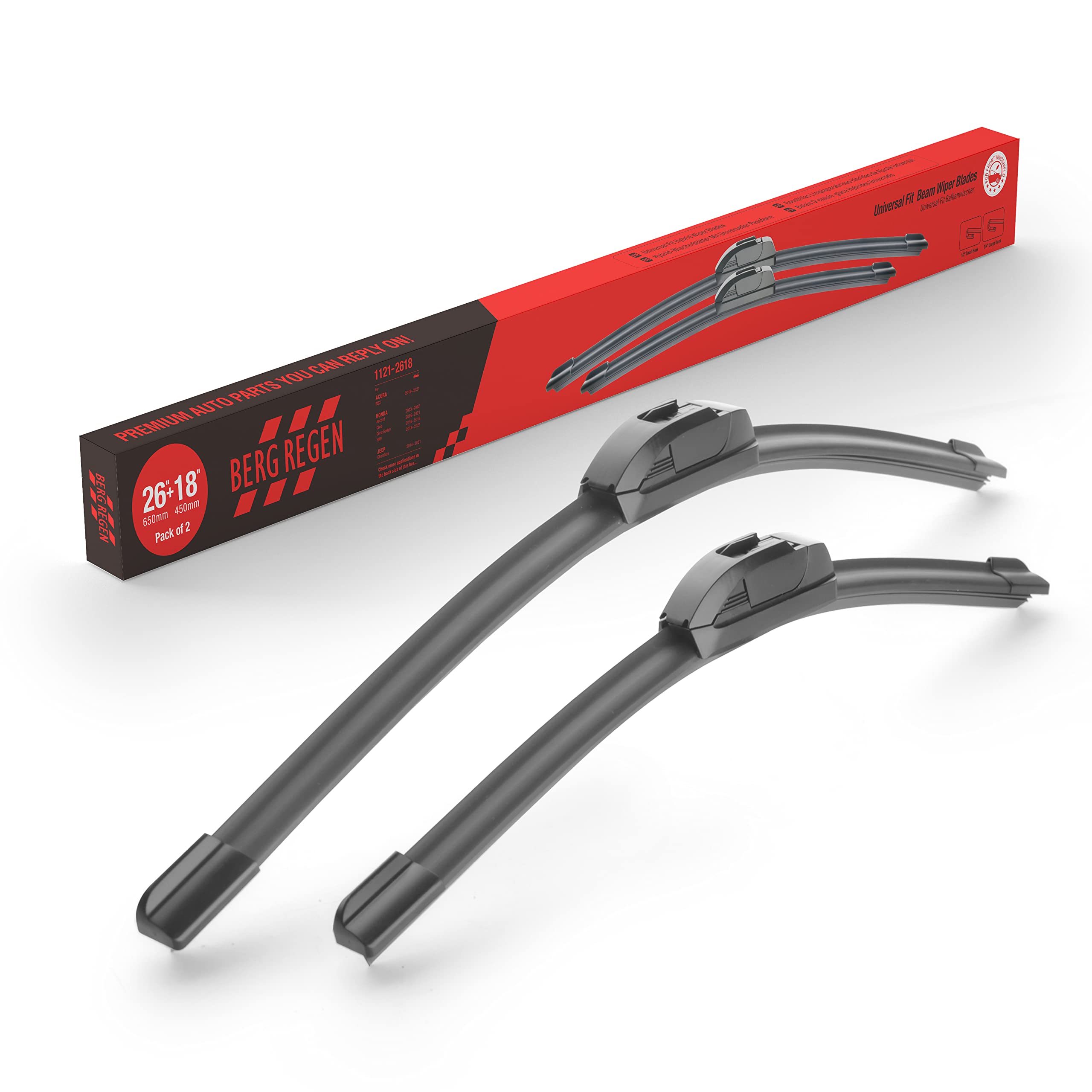 Oem Quality Performance Premium Beam Windshield Wiper Blades 26 And 18,All-Season Auto Replacement Wiper Blades,Fit Honda Accord