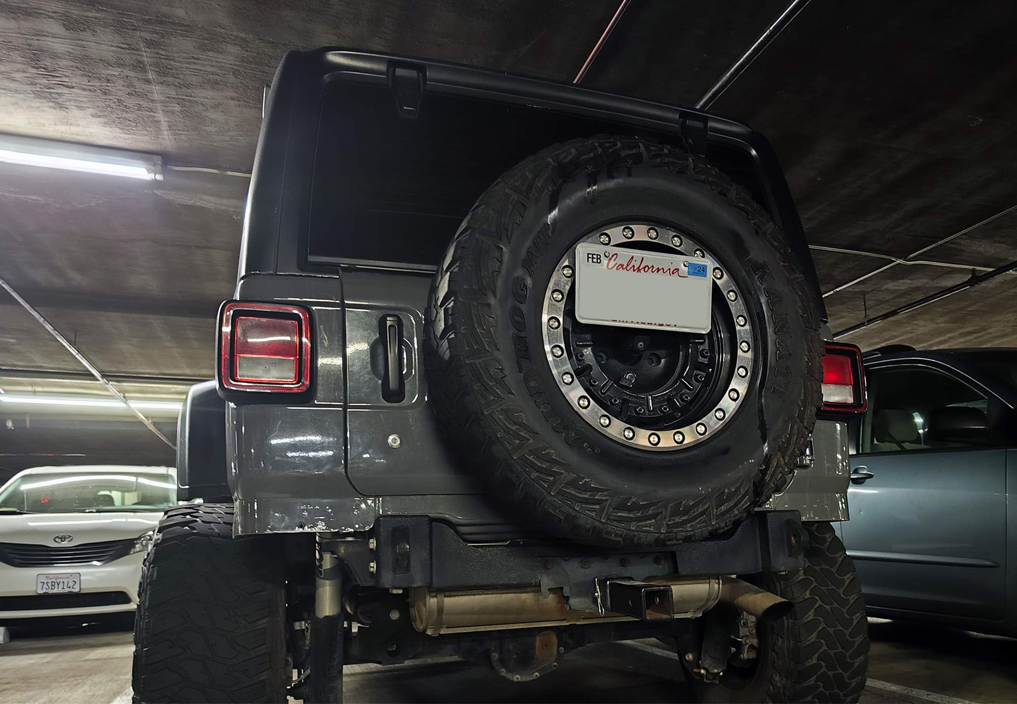 Ijdmtoy Rear Spare Tire Mount License Plate Relocator Bracket Compatible With Jeep 2007-2017 Wrangler Jk