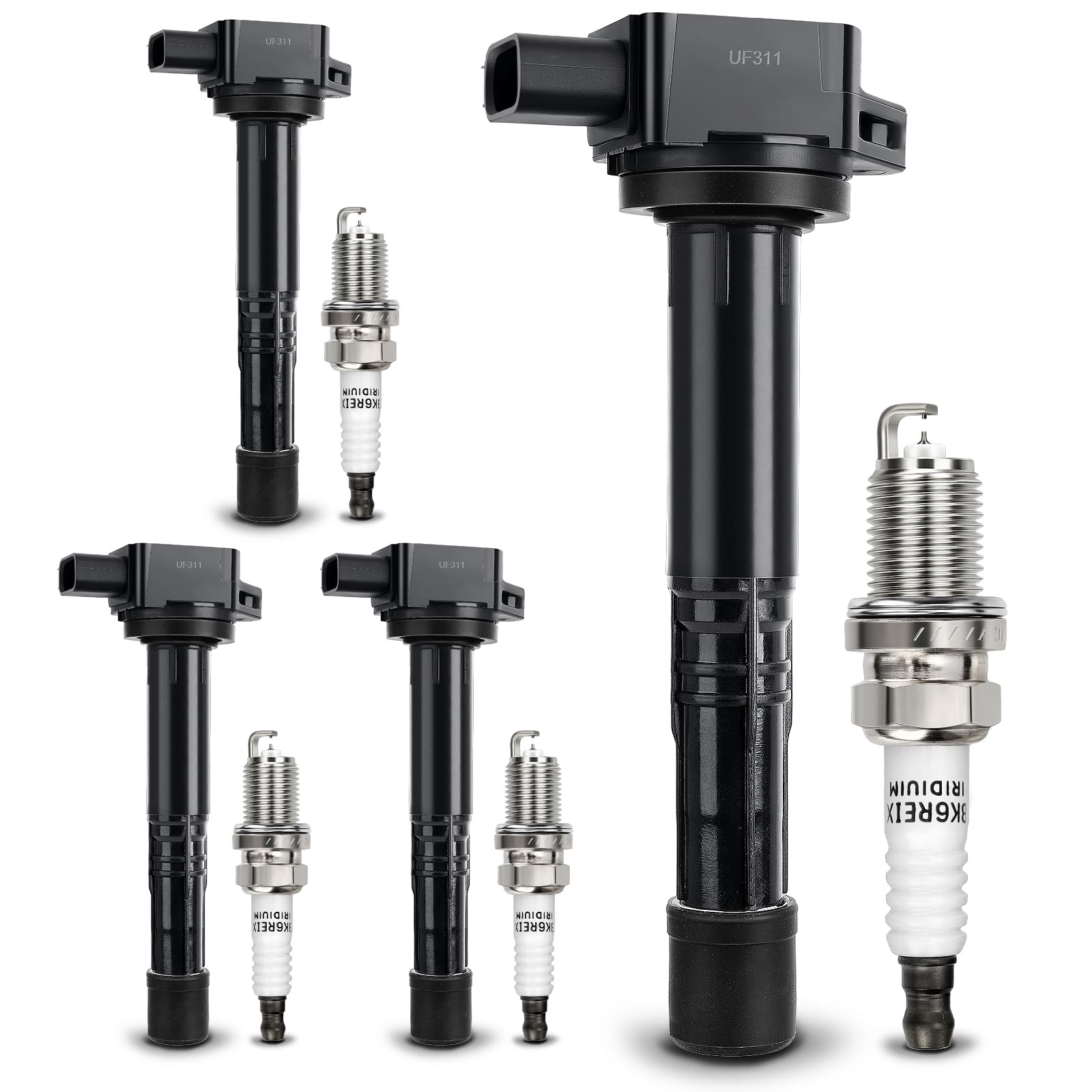 Uf311 Ignition Coil & 9807B-561Bw Double Iridium Spark Plug For Honda 03-07 Accord,02-11 Civic,02-09 Cr-V,03-11 Element,04-06 S2