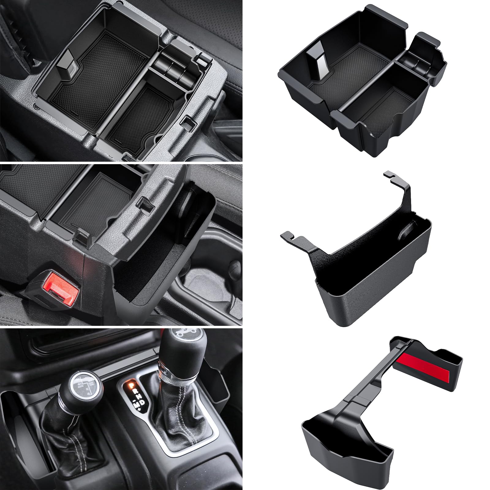 Eamplest Center Console Organizer for Jeep Wrangler JL/JLU 2018-2023 2024 and Gladiator JT 2020-2023 Accessories Gear Shift Side