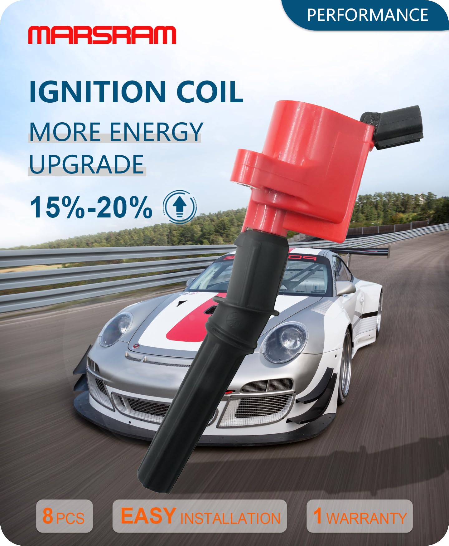 Marsram Ignition Coil Pack Dg508 & Spark Plugs Sp479 Double Iridium For 2000 2001 2002 2003 2004 2005 2006 2007 2008 Ford F150 F