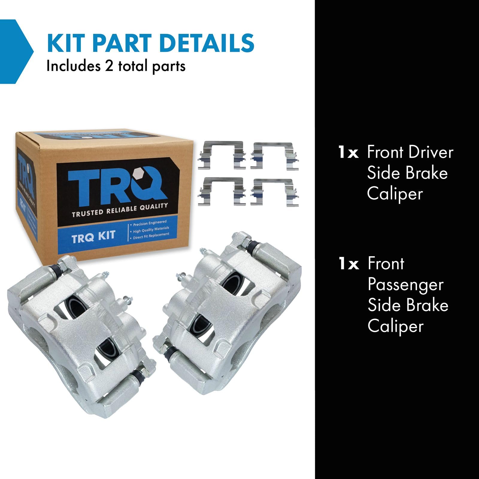 Trq Front Brake Caliper Set Compatible With 2006-2011 Buick Lucerne 2006-2013 Chevrolet Impala 2006-2007 Monte Carlo