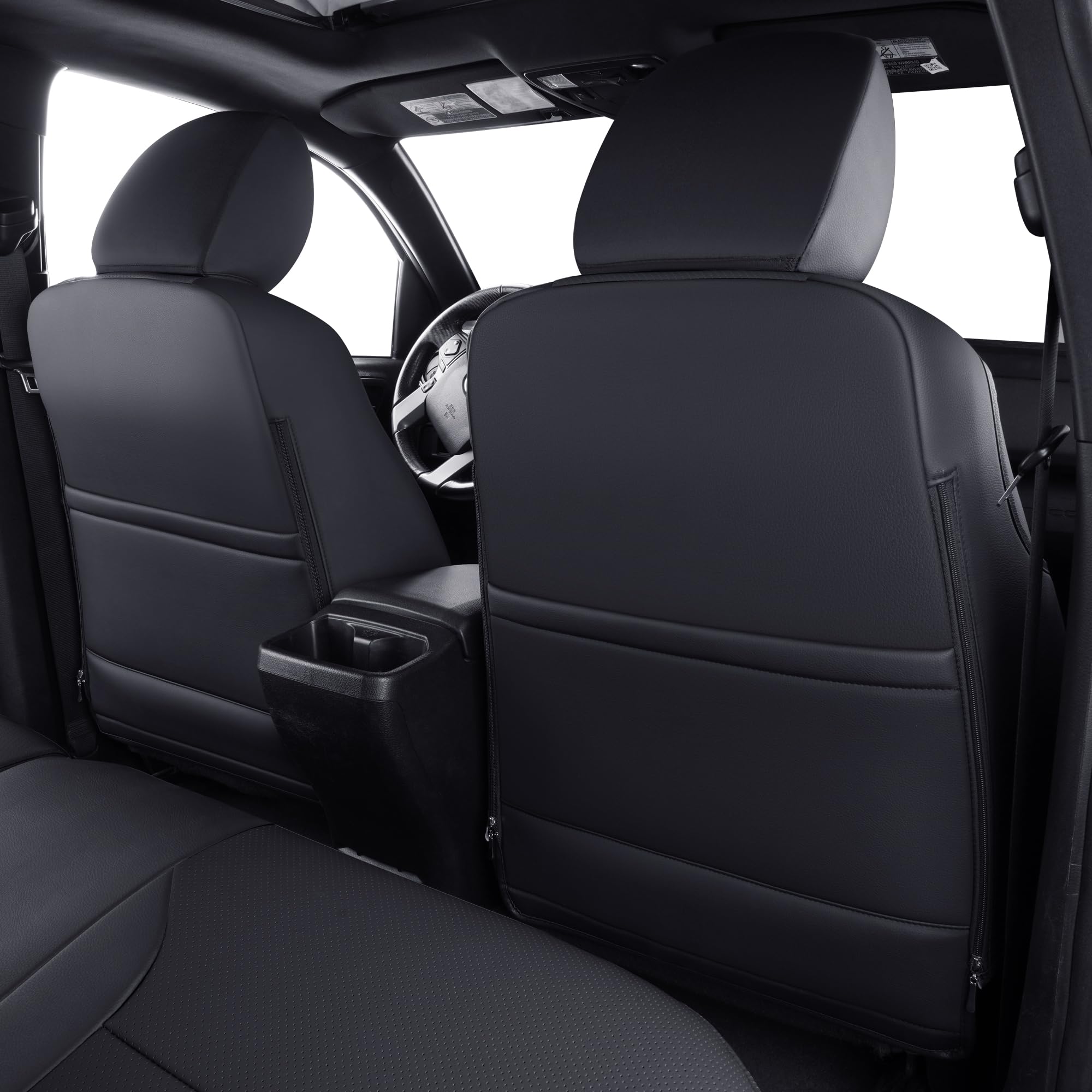 Luckyman Club Tacoma Custom Fit Seat Covers For 2024 2025 Tacoma Crew Cab With Faux Leather (Black & Red)